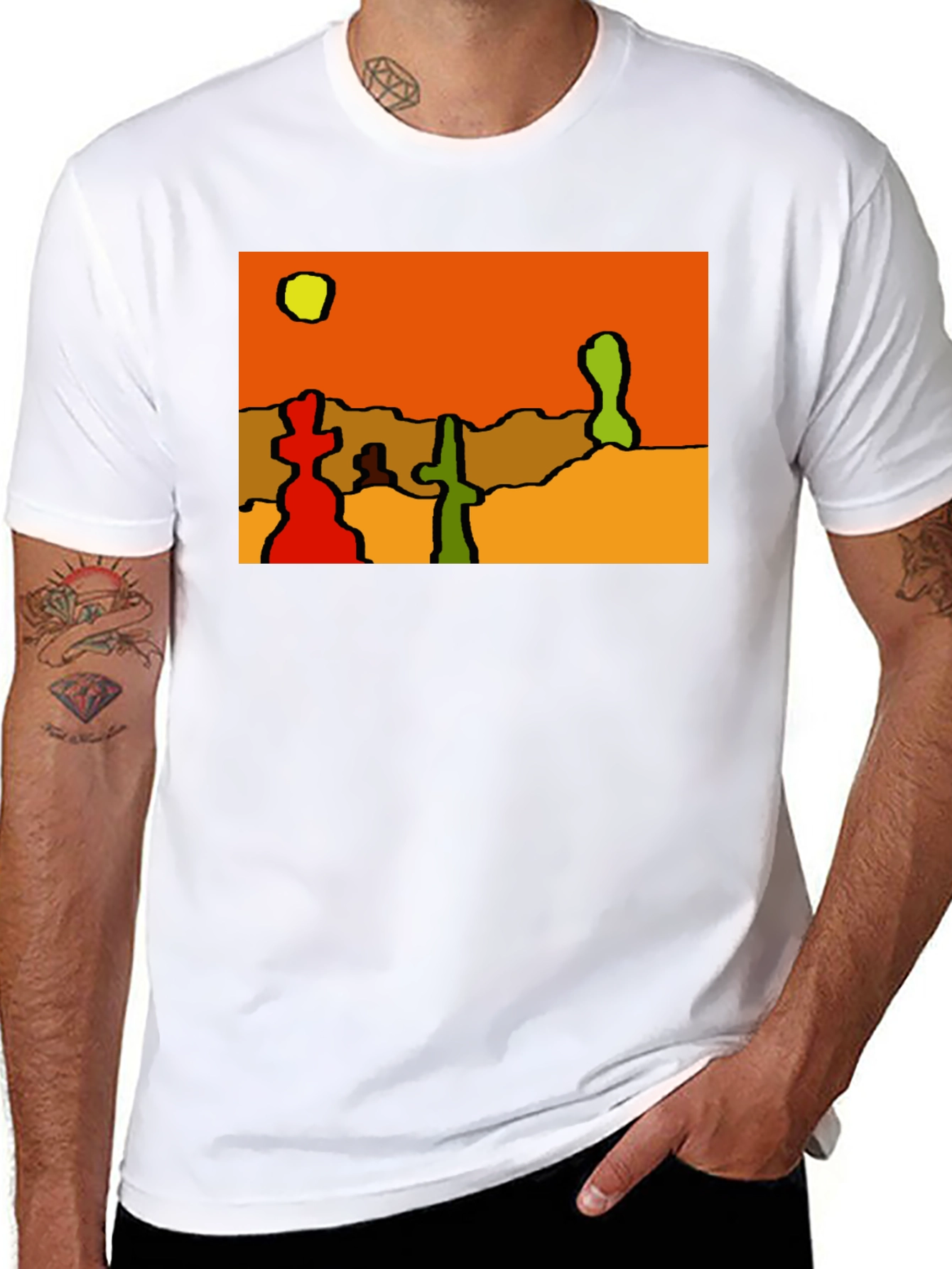 Abstract Desert Scene Black T-Shirt