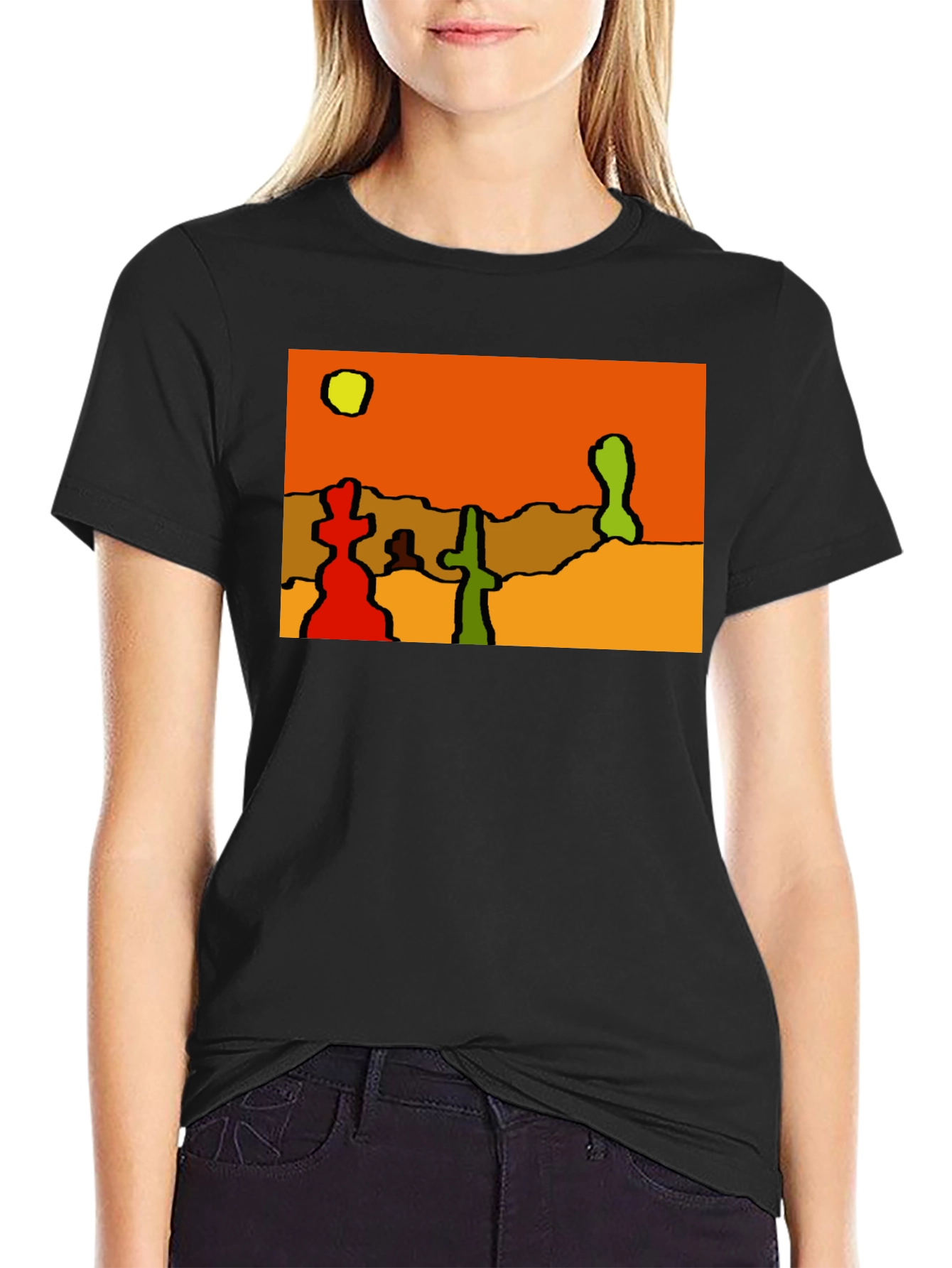 Abstract Desert Scene Black T-Shirt