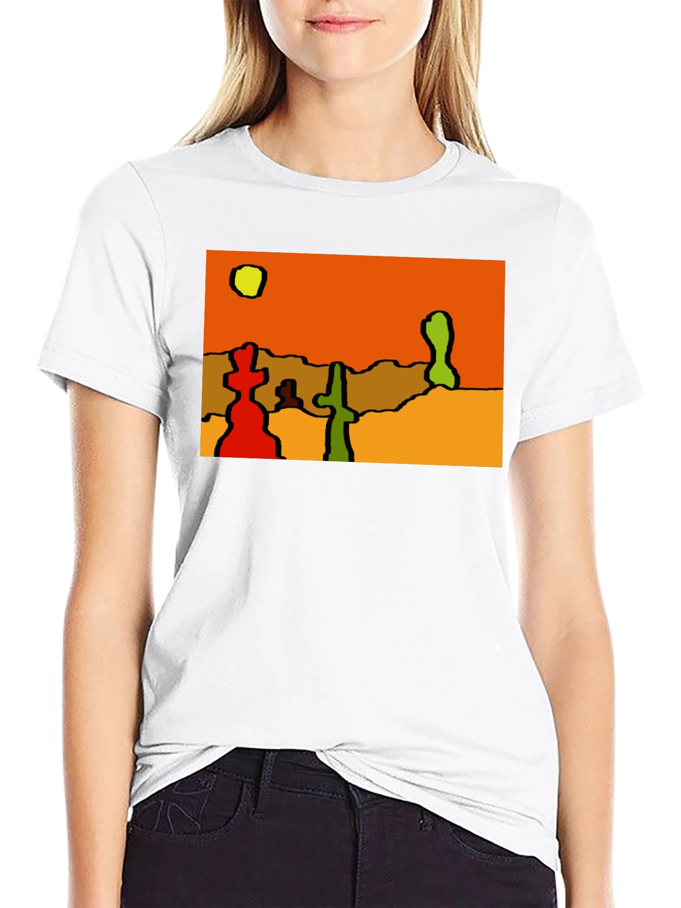 Abstract Desert Scene Black T-Shirt