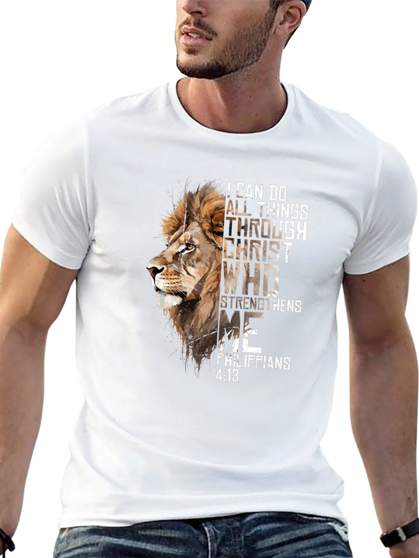 Lion and Scripture Graphic Tee