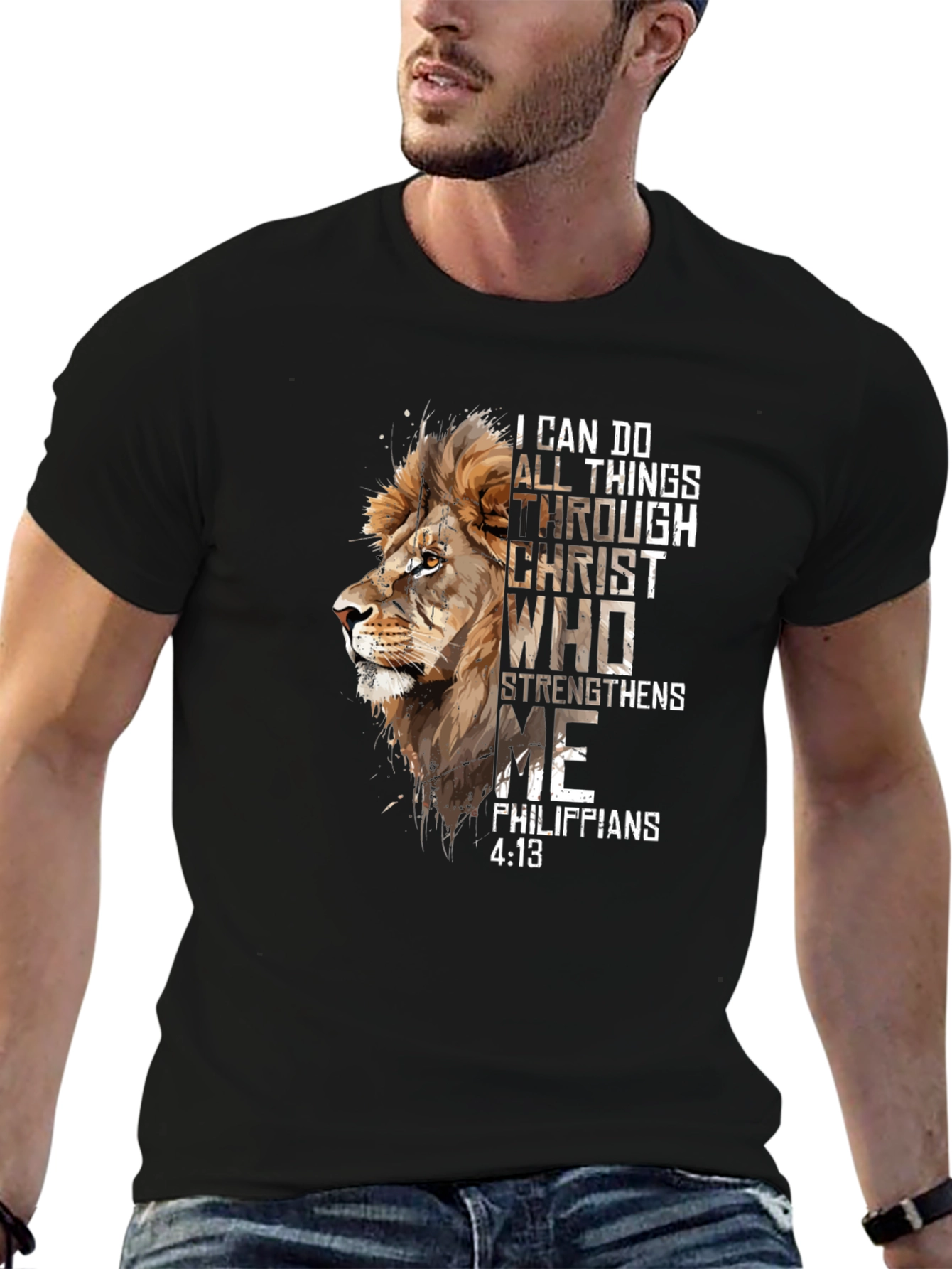 Lion and Scripture Graphic Tee