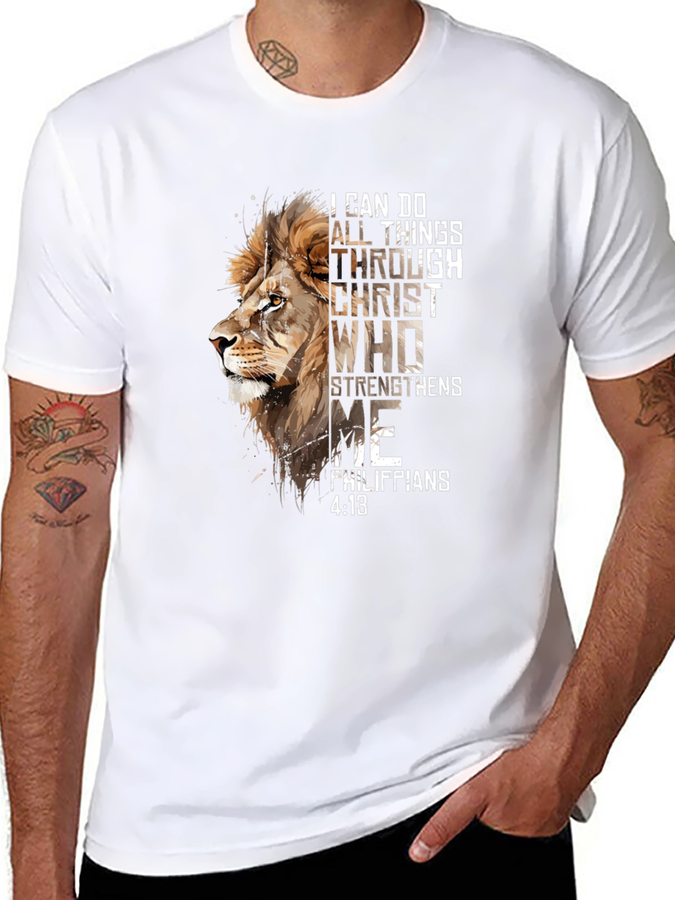 Lion and Scripture Graphic Tee