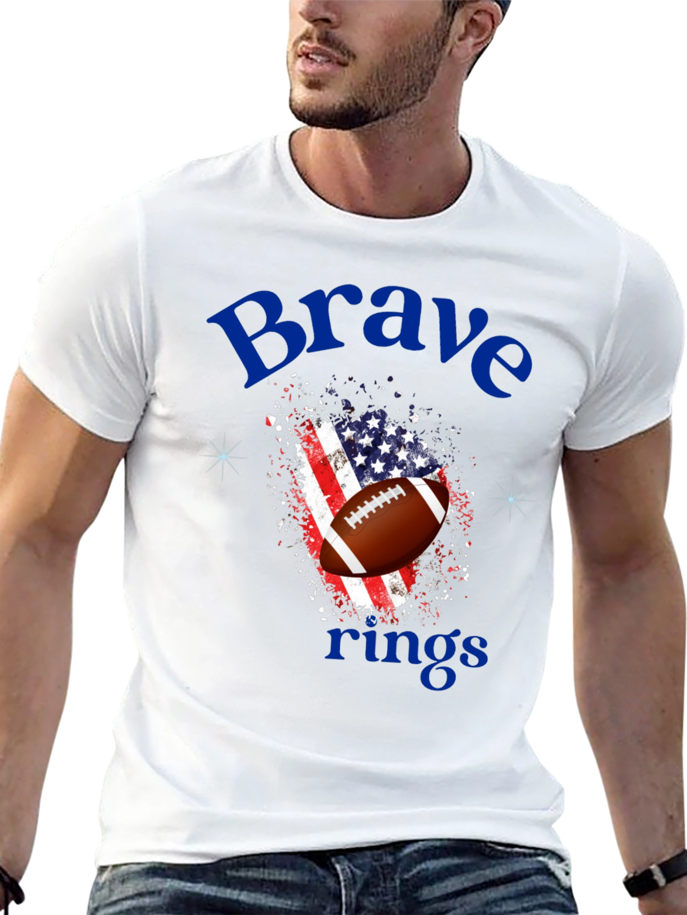 Brave Rings Patriotic Football T-Shirt