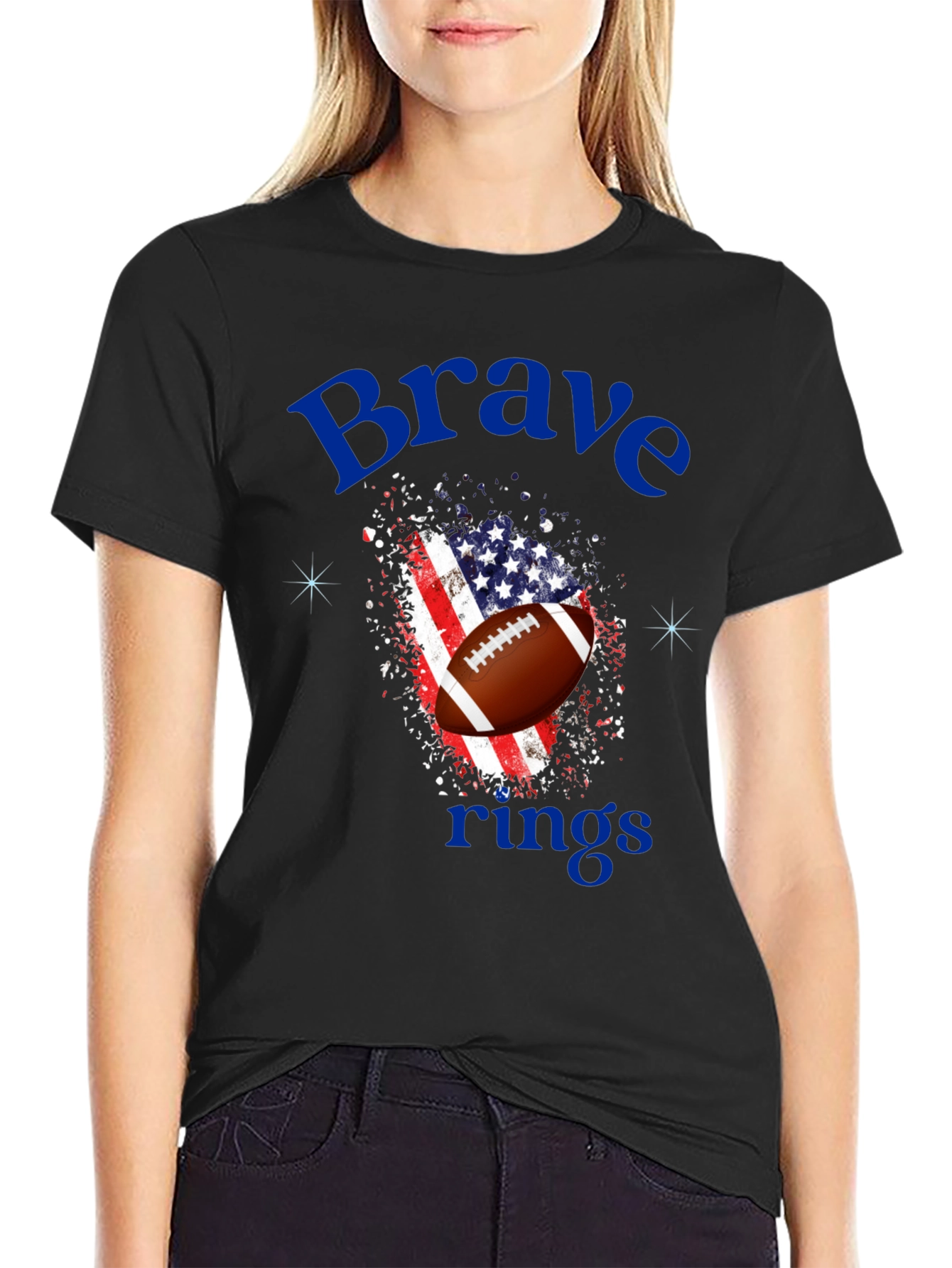 Brave Rings Patriotic Football T-Shirt
