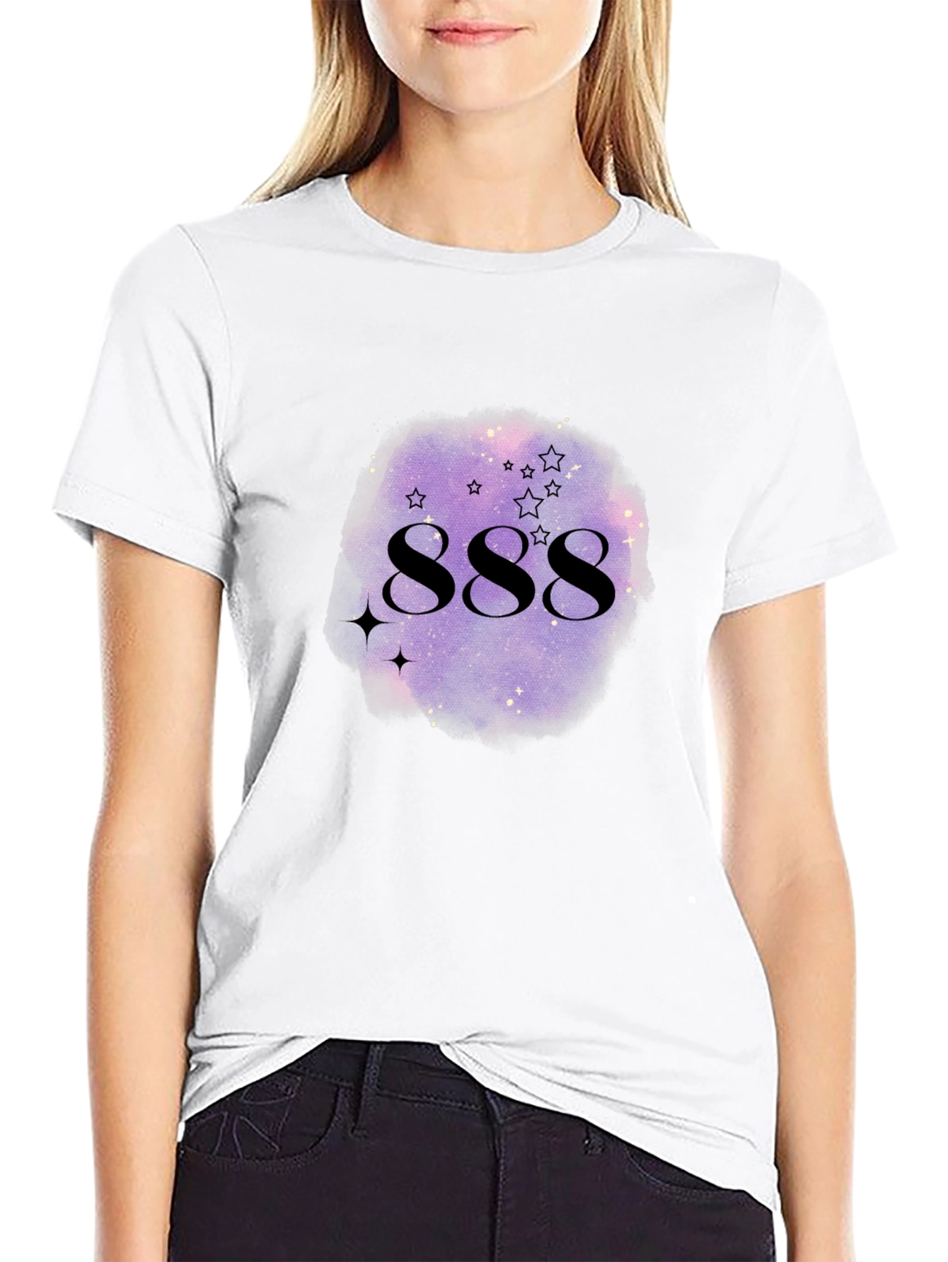 888 Angel Number Galaxy Graphic T-Shirt