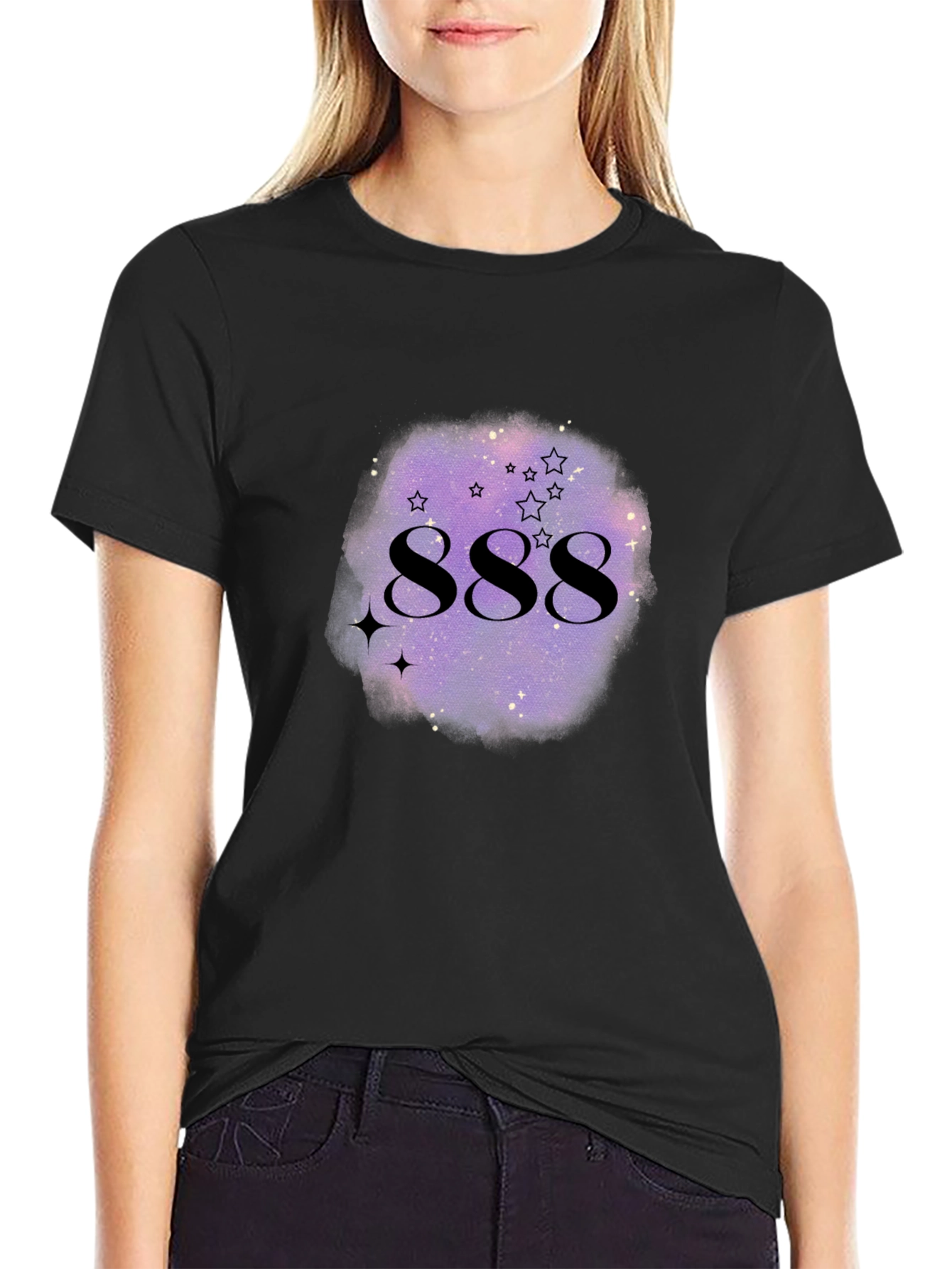 888 Angel Number Galaxy Graphic T-Shirt