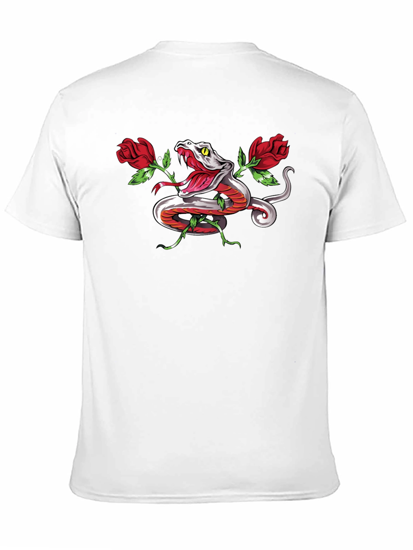 Snake & Roses Graphic T-Shirt - Bold Design