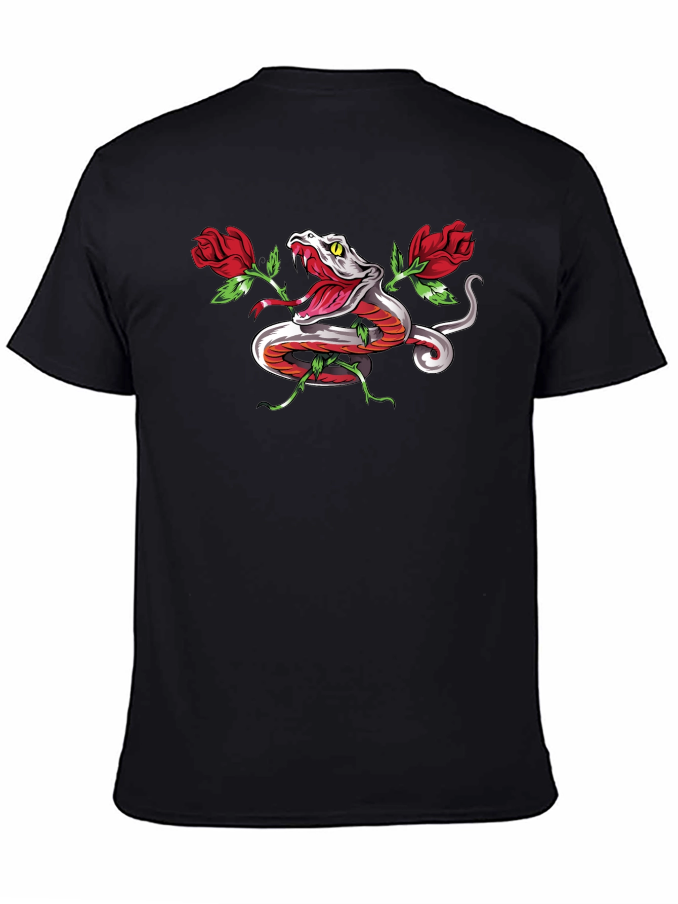 Snake & Roses Graphic T-Shirt - Bold Design