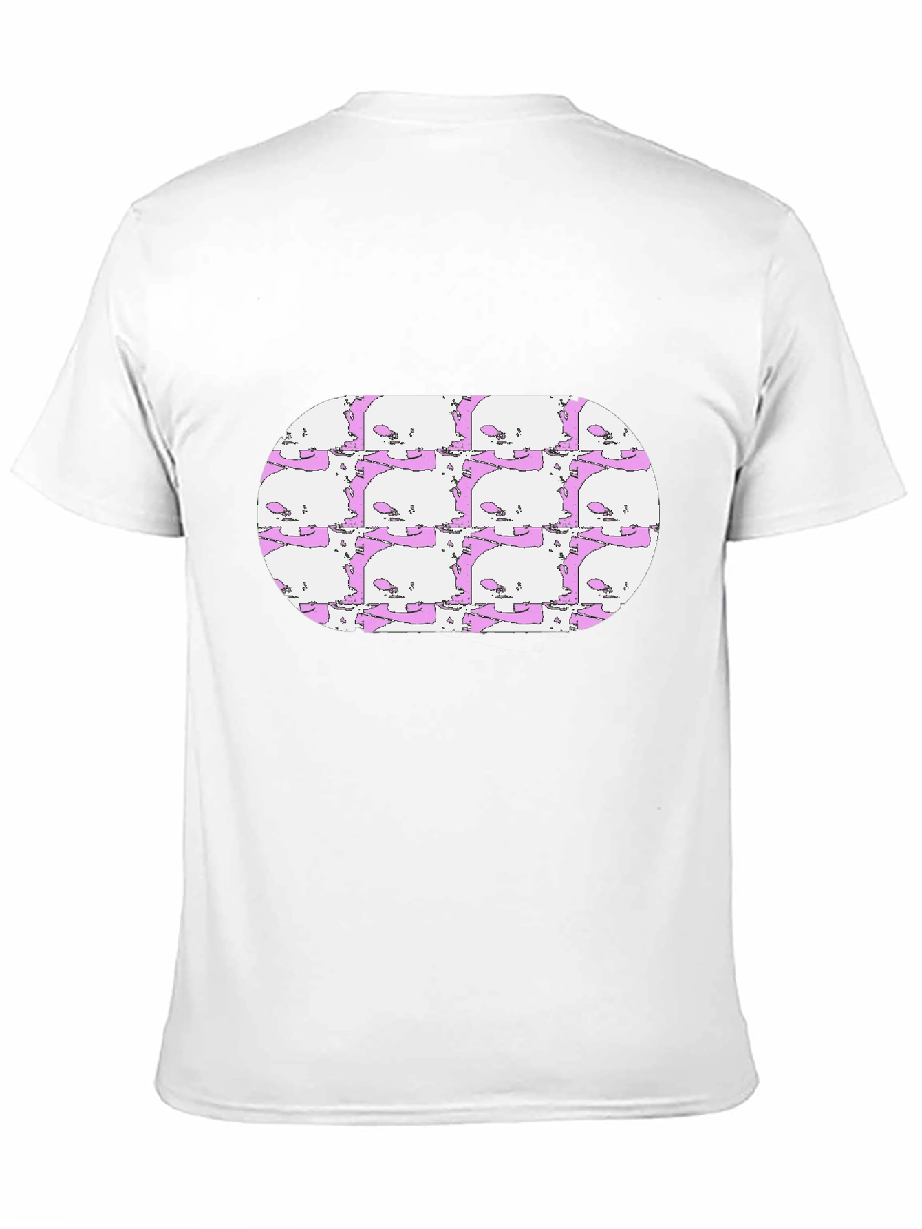 Skull Pattern Tee - Mens Black Crew Neck T-Shirt