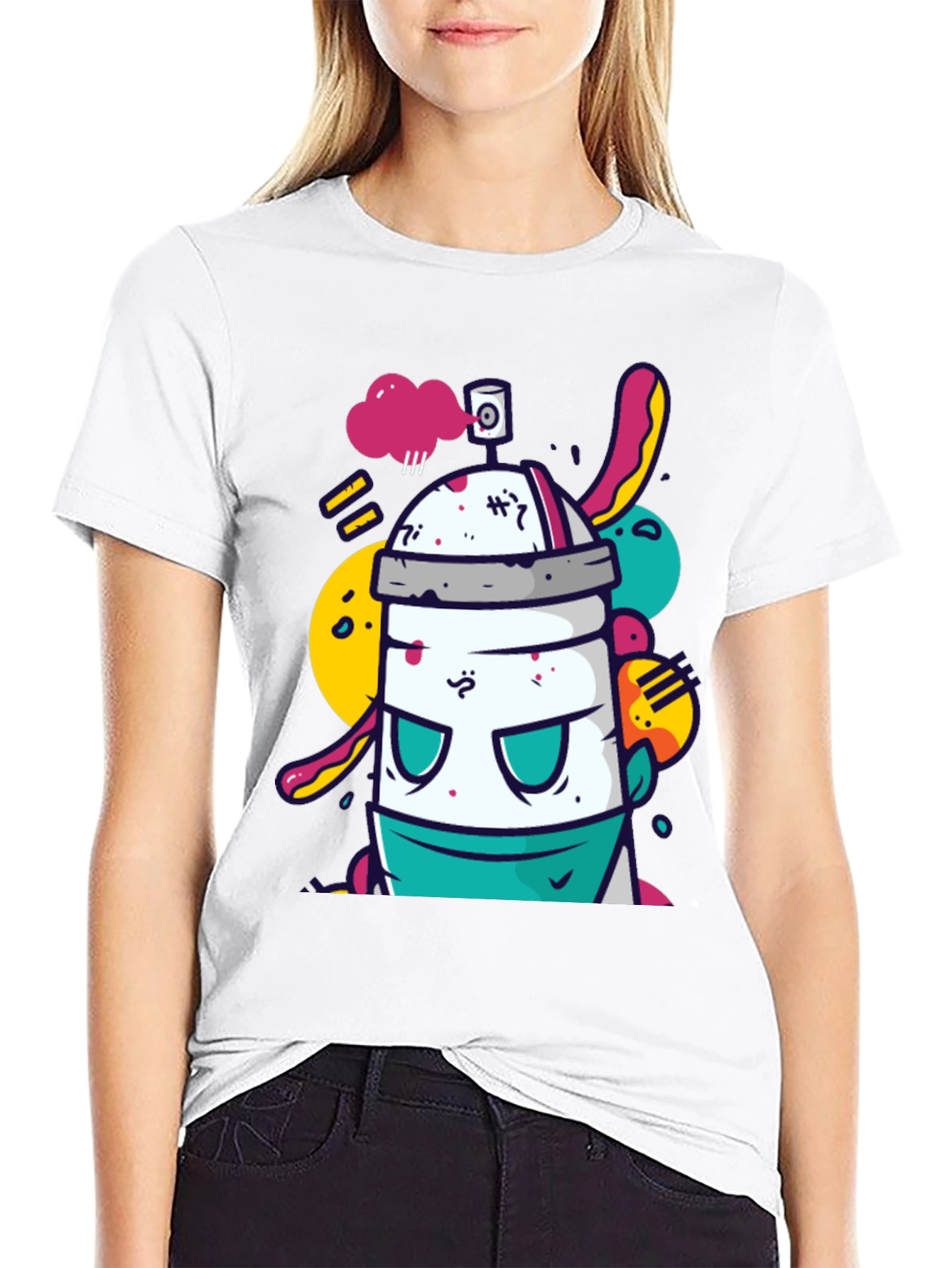 Funky Spray Can Graphic T-Shirt