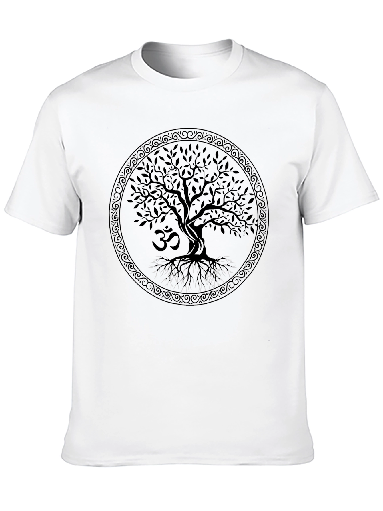 Tree of Life Om Symbol Black T-Shirt