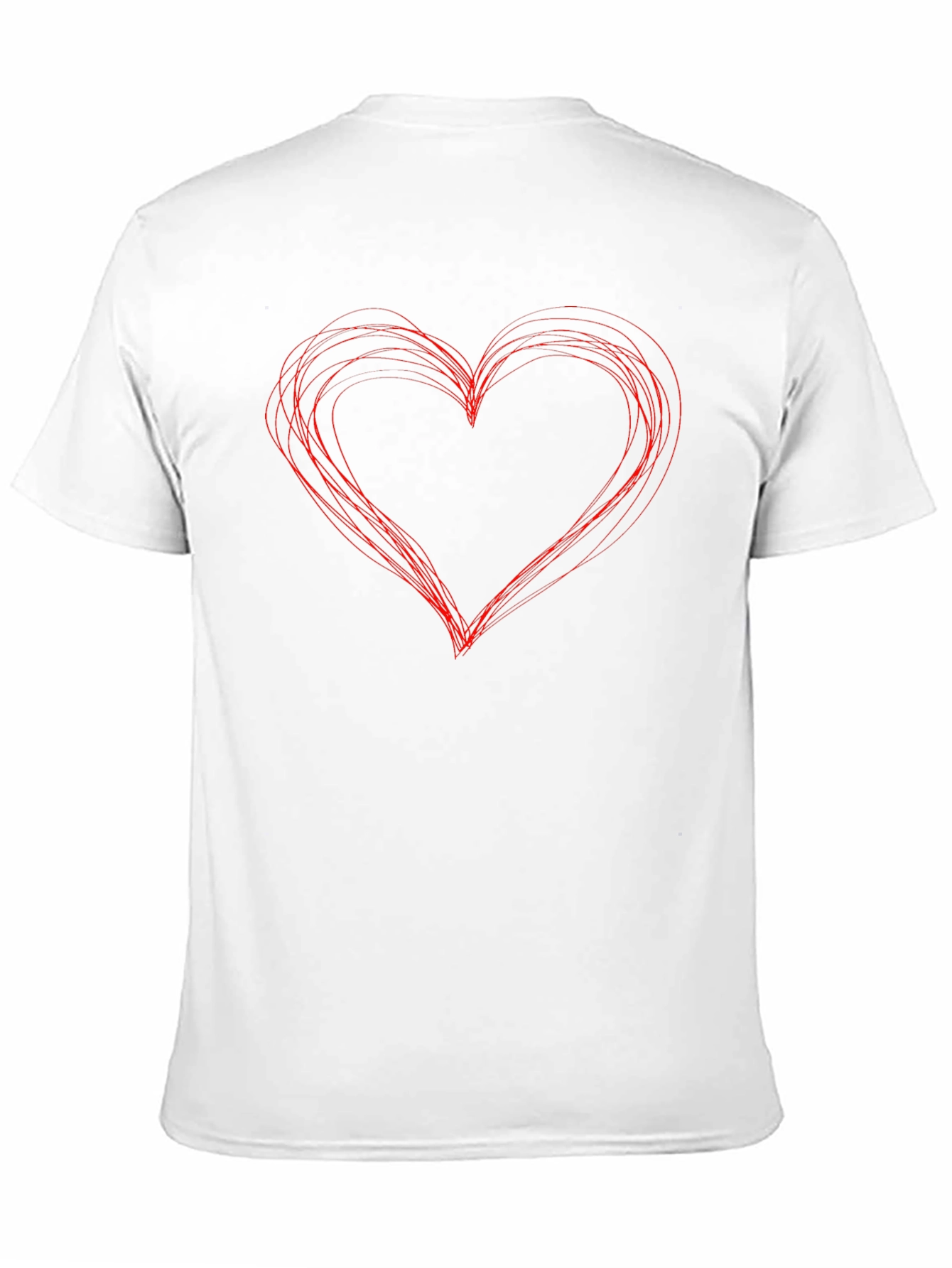 Black T-Shirt with Scribbled Heart Design
