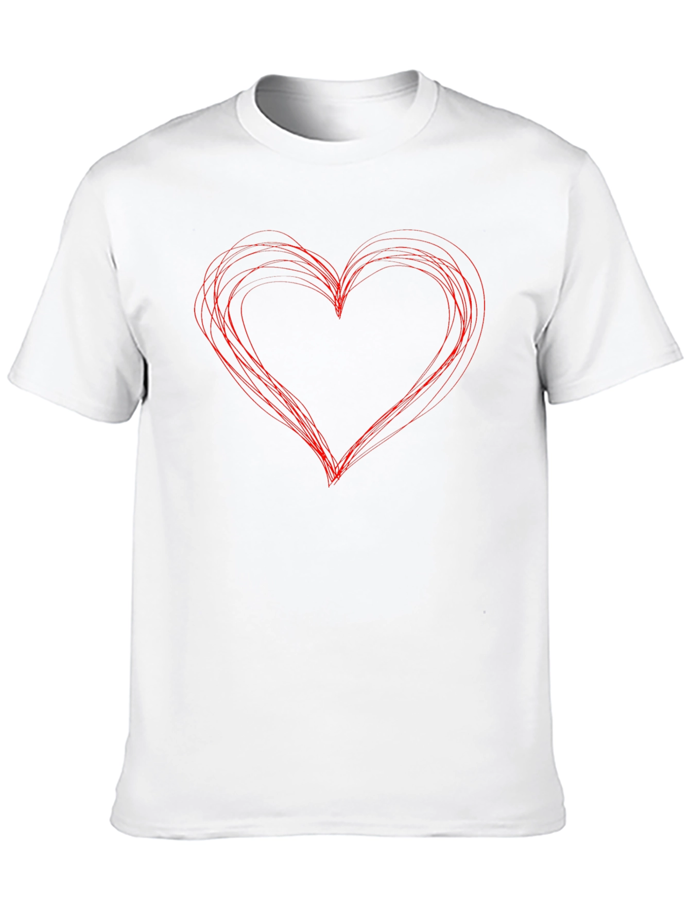 Black T-Shirt with Scribbled Heart Design