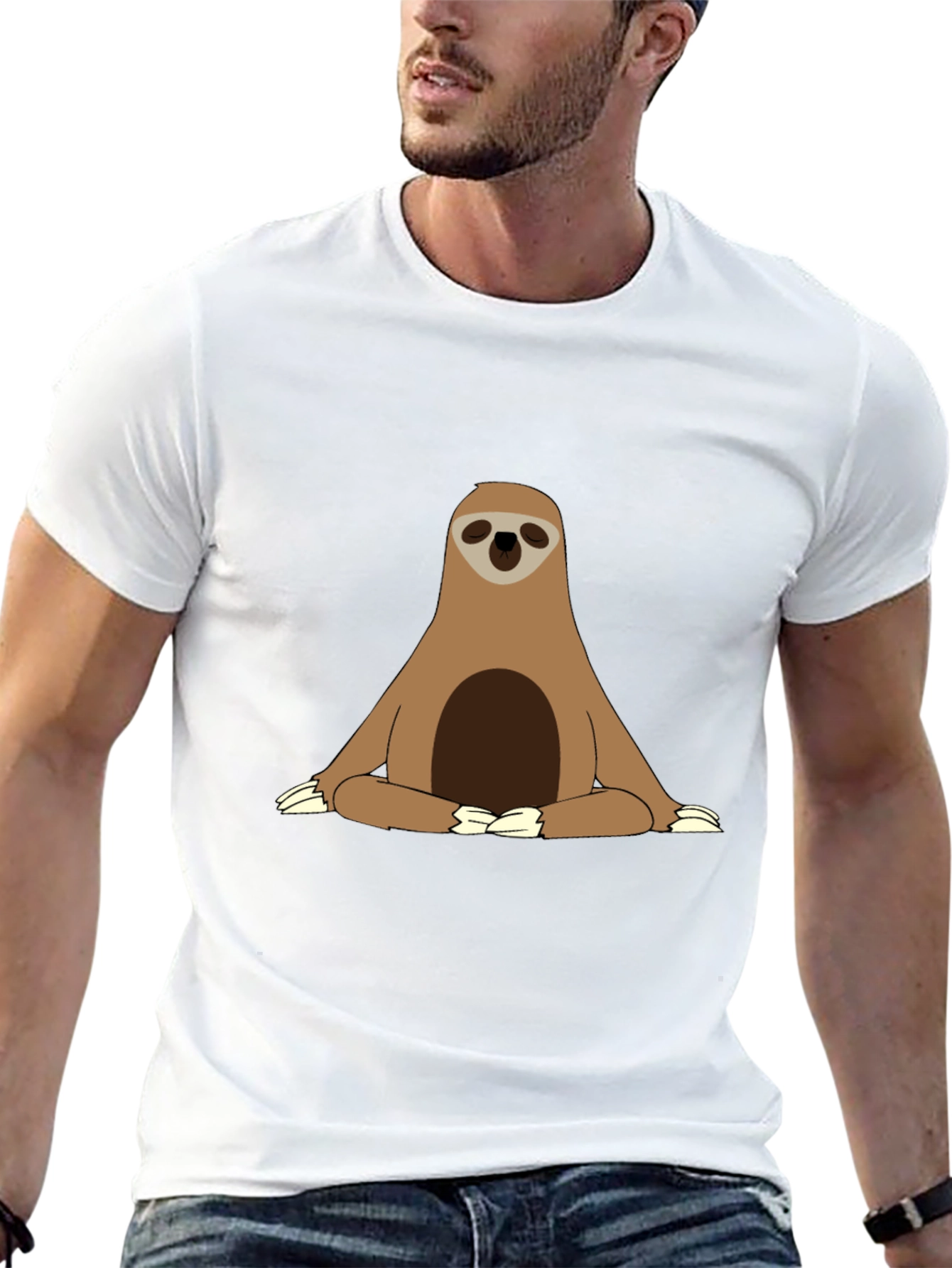 Sloth Meditation T-Shirt - Relaxed Zen Style
