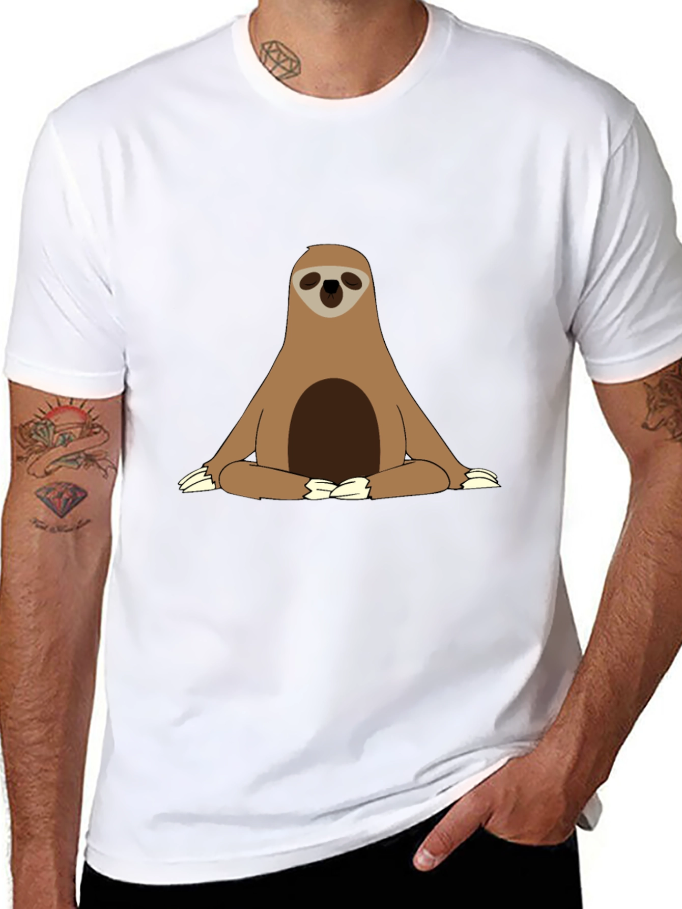 Sloth Meditation T-Shirt - Relaxed Zen Style