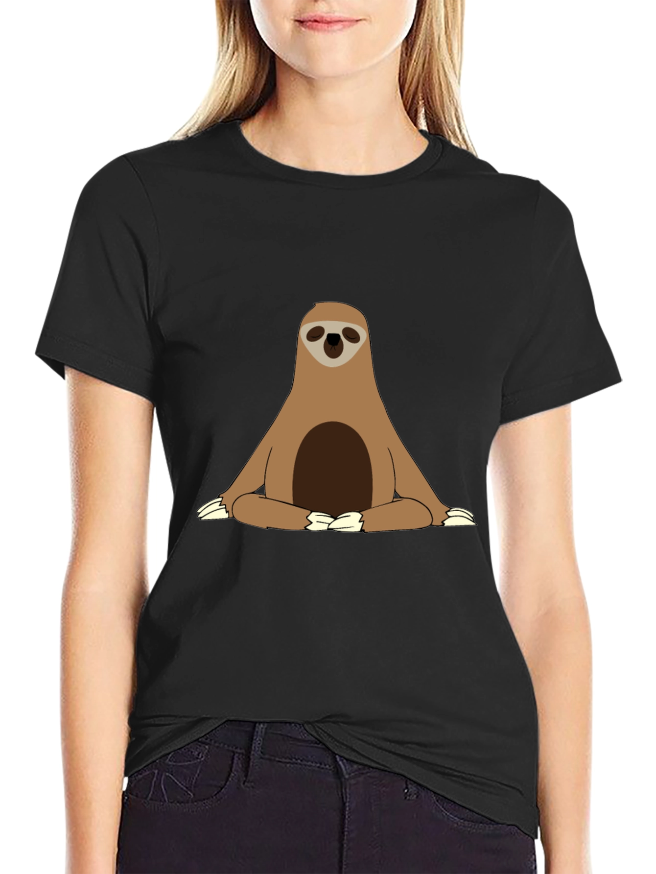 Sloth Meditation T-Shirt - Relaxed Zen Style