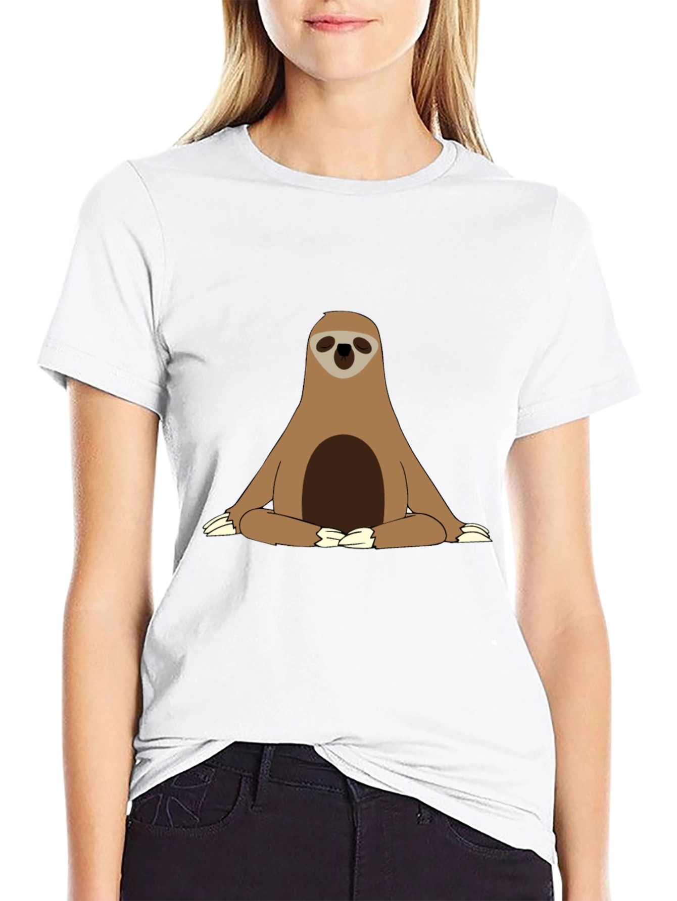 Sloth Meditation T-Shirt - Relaxed Zen Style