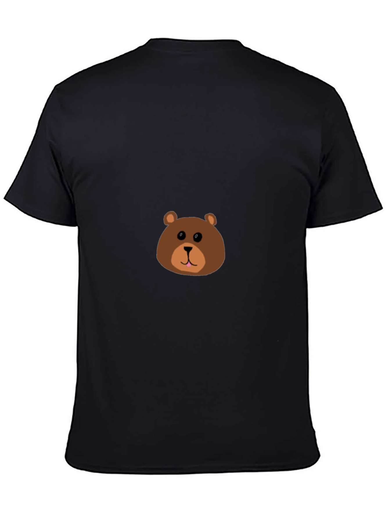 Cute Bear Face Black T-Shirt
