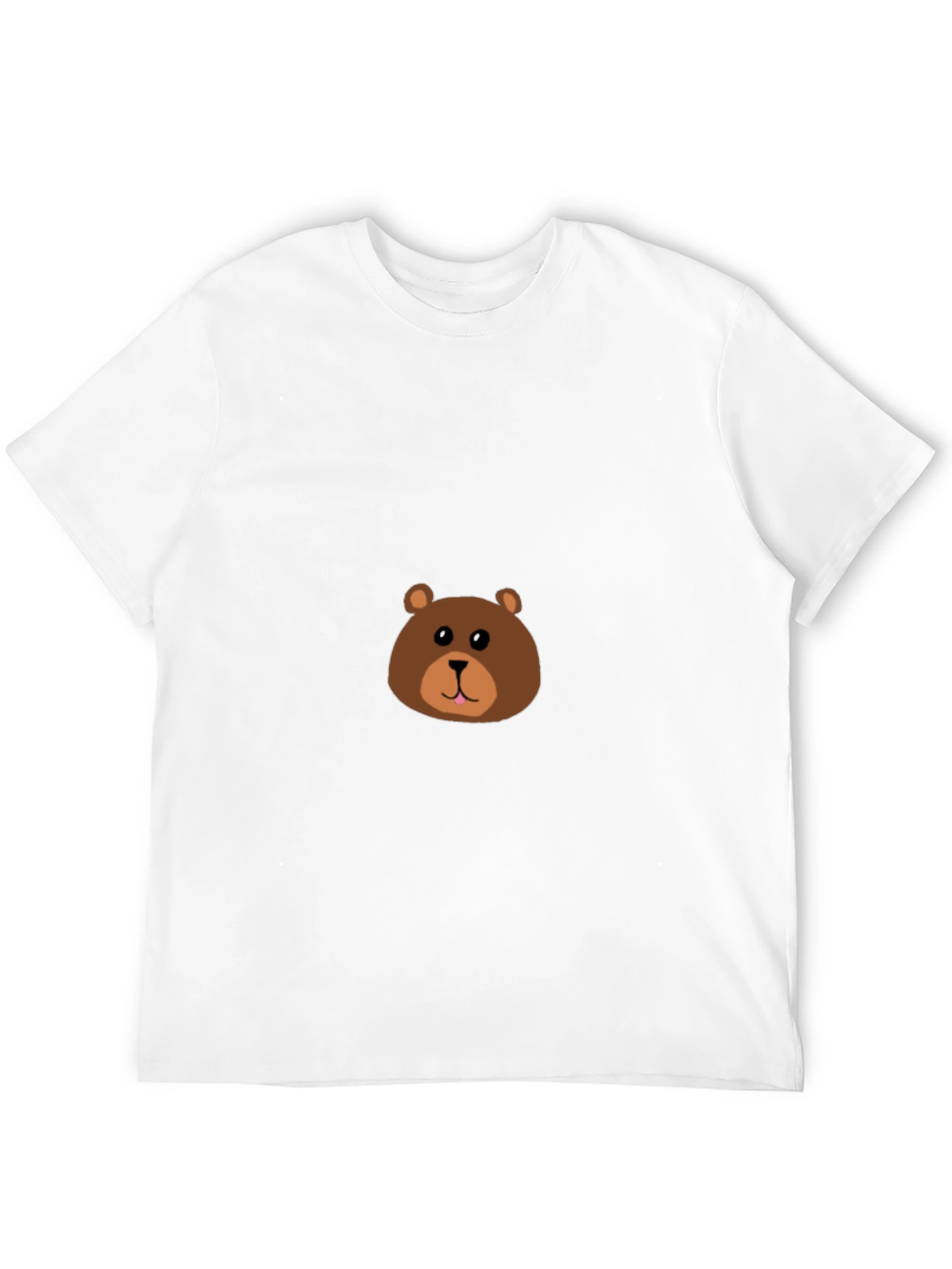 Cute Bear Face Black T-Shirt