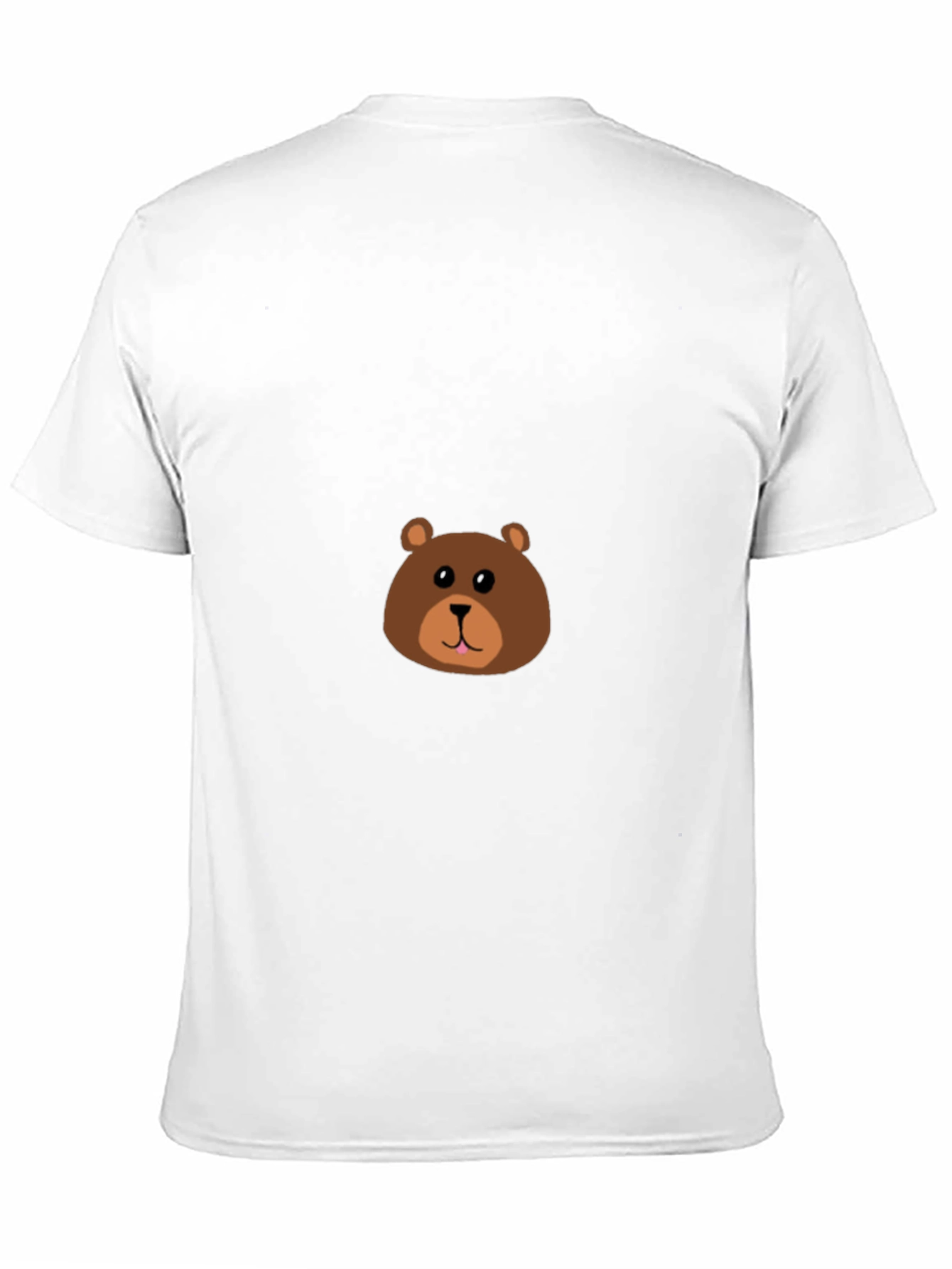 Cute Bear Face Black T-Shirt