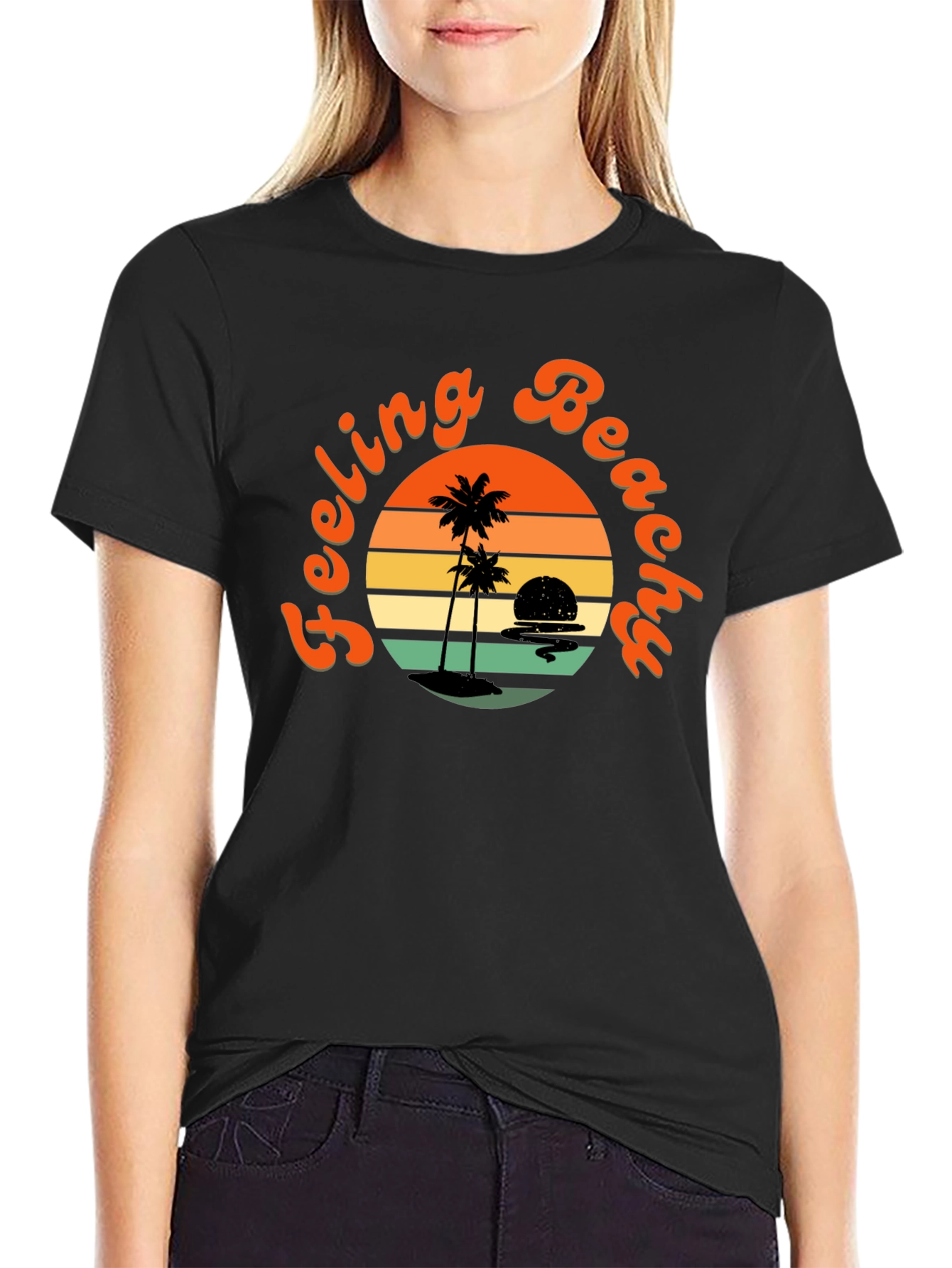 Feeling Beachy Black Graphic Tee