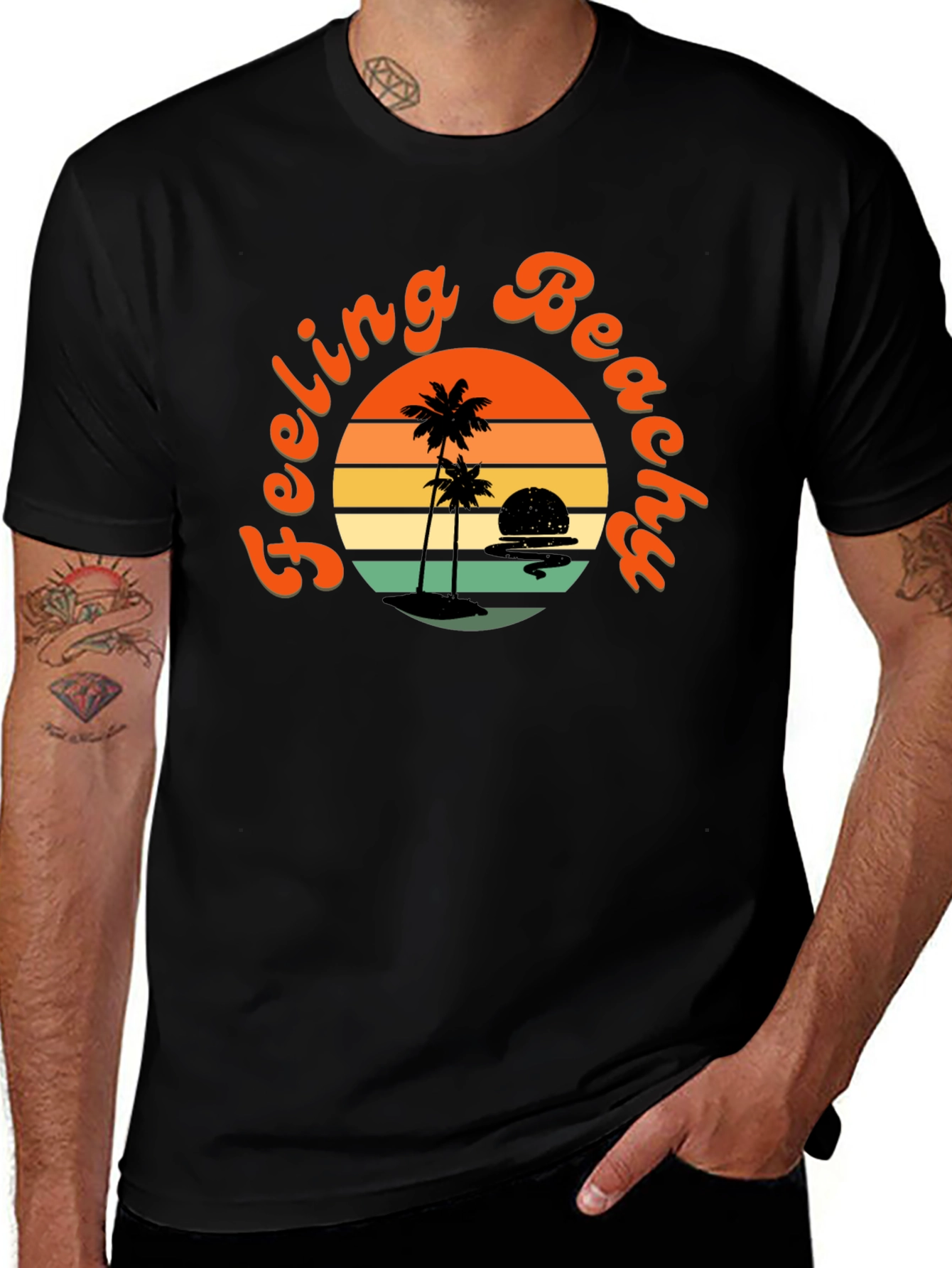 Feeling Beachy Black Graphic Tee