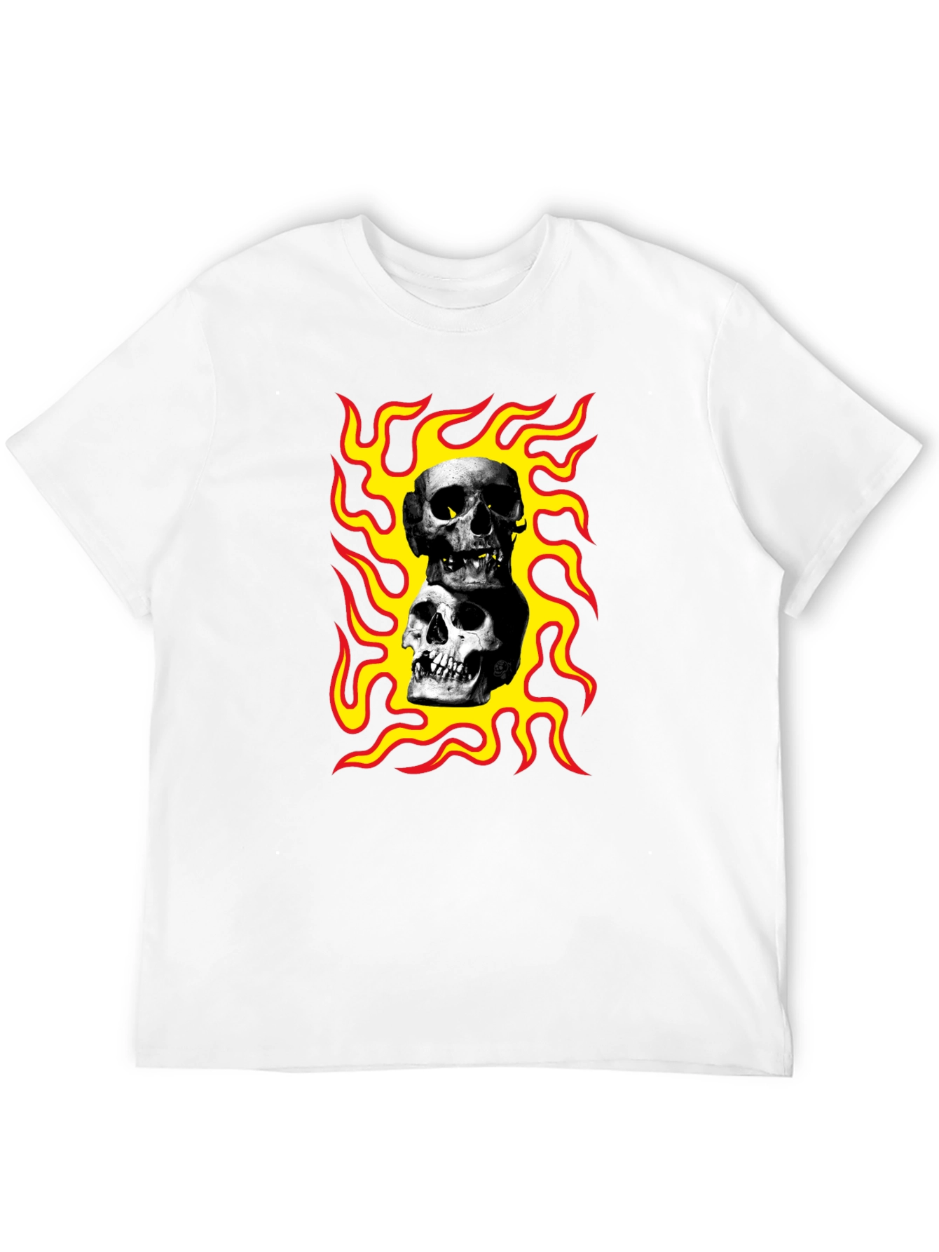 Skulls on Fire Graphic Tee - Rocker Style