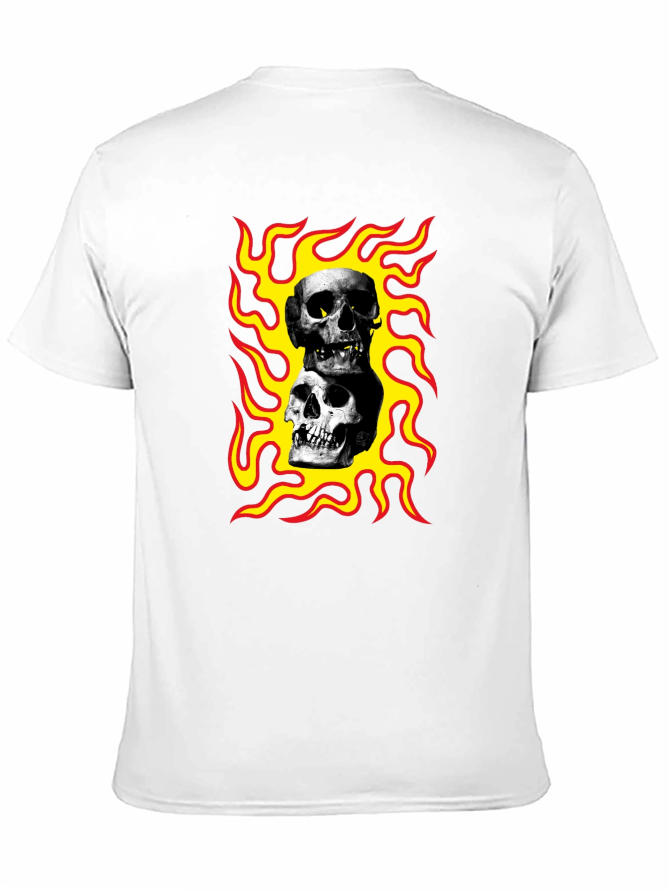 Skulls on Fire Graphic Tee - Rocker Style