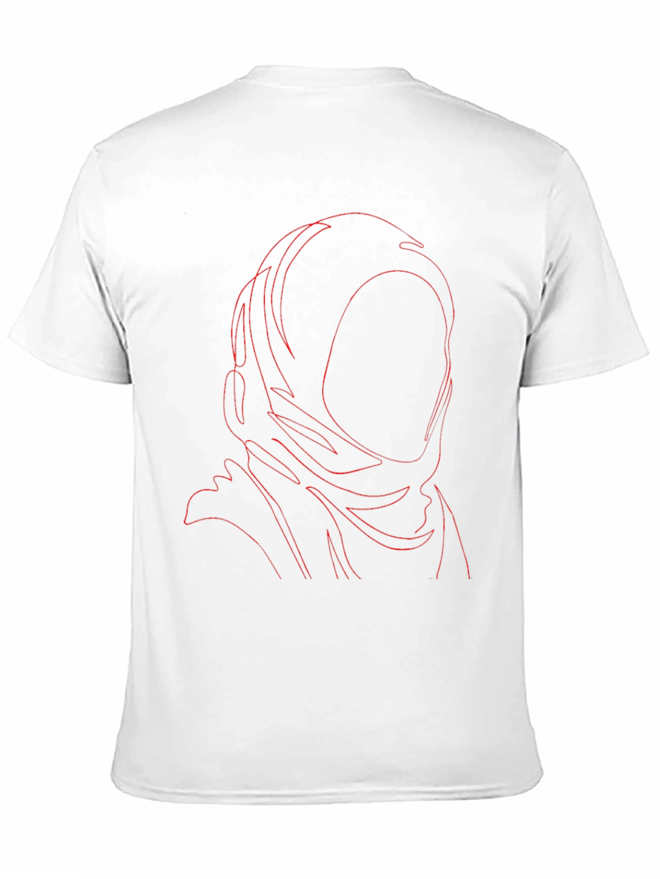 Abstract Red Line Art Black T-Shirt