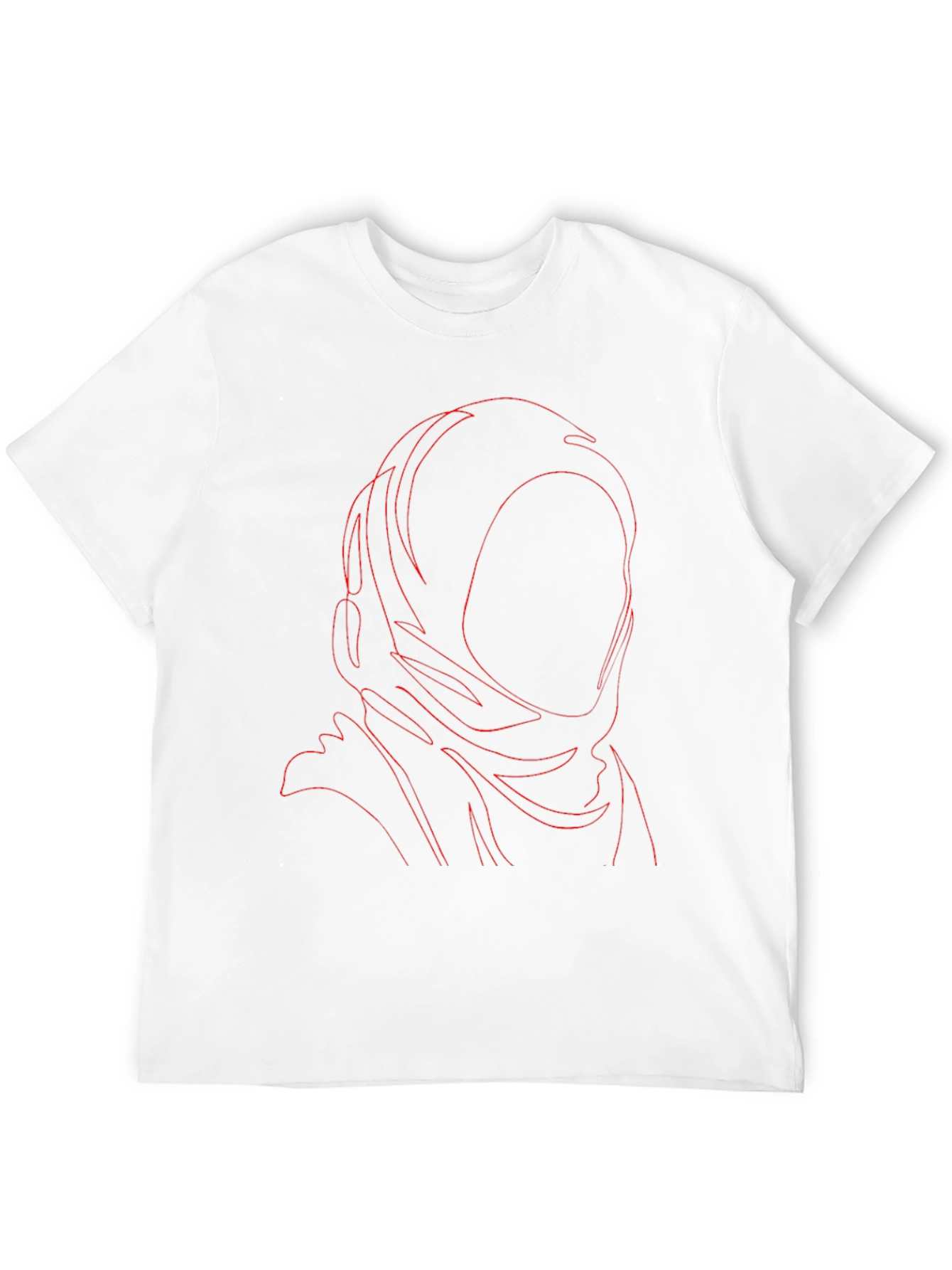 Abstract Red Line Art Black T-Shirt