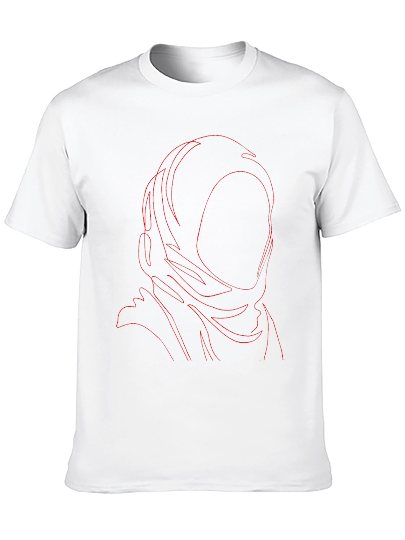 Abstract Red Line Art Black T-Shirt