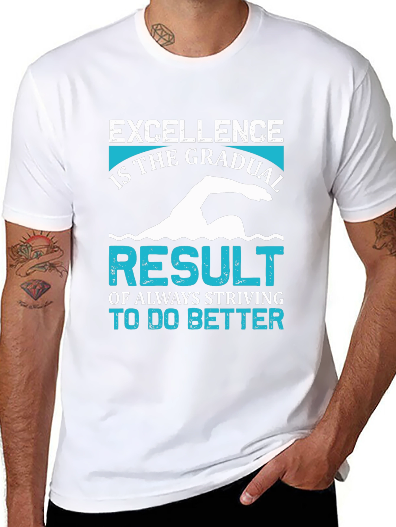 Excellence Swimmer T-Shirt - Motivational Graphic Tee