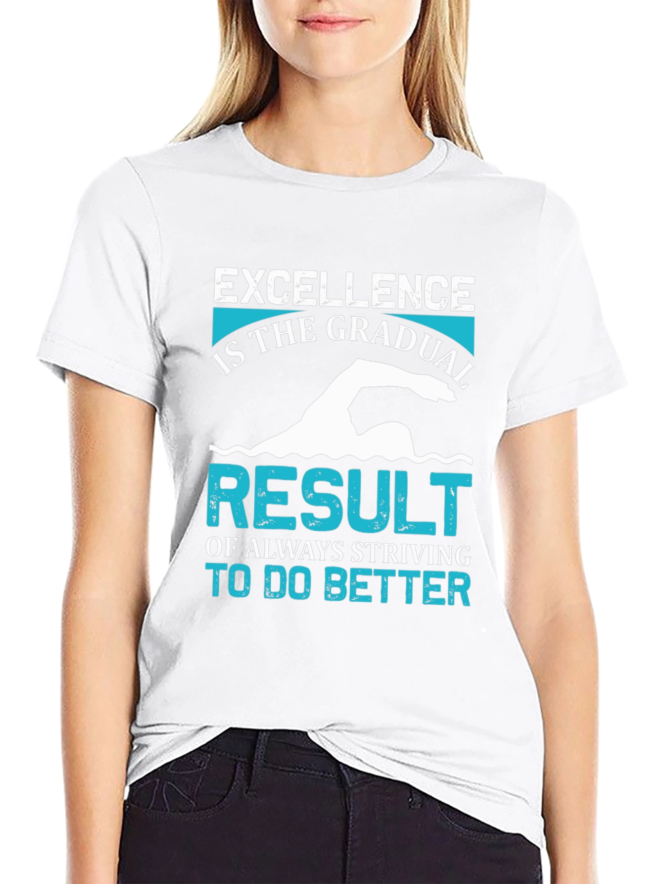 Excellence Swimmer T-Shirt - Motivational Graphic Tee