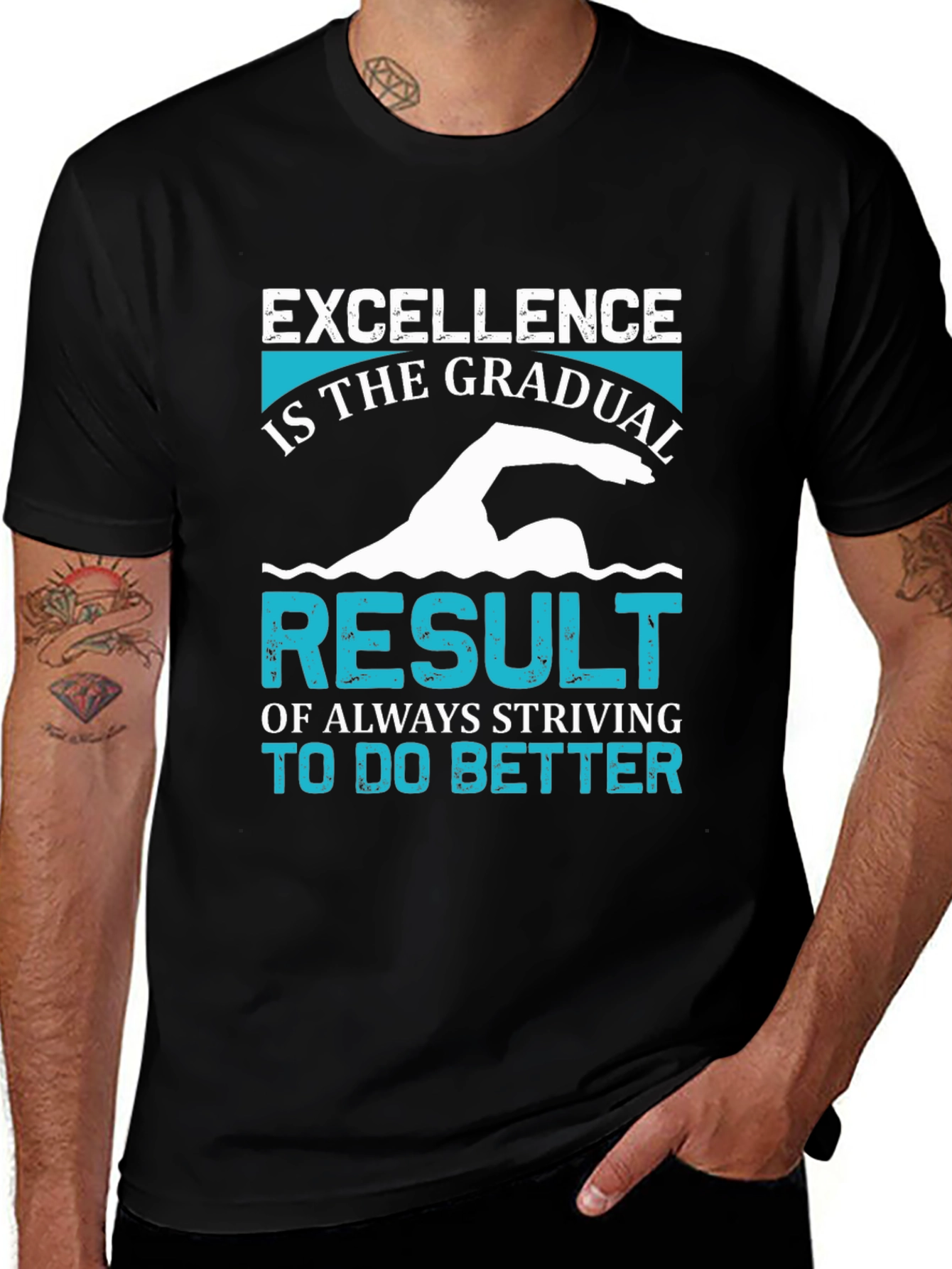 Excellence Swimmer T-Shirt - Motivational Graphic Tee