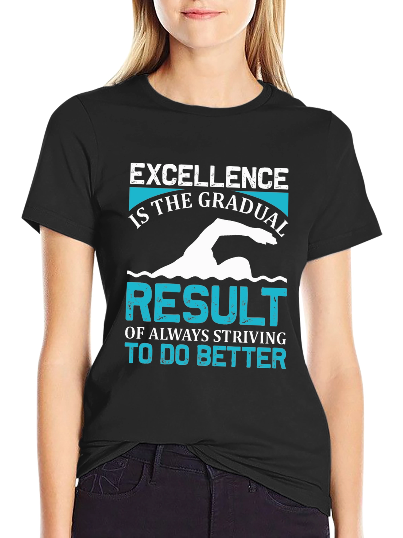 Excellence Swimmer T-Shirt - Motivational Graphic Tee
