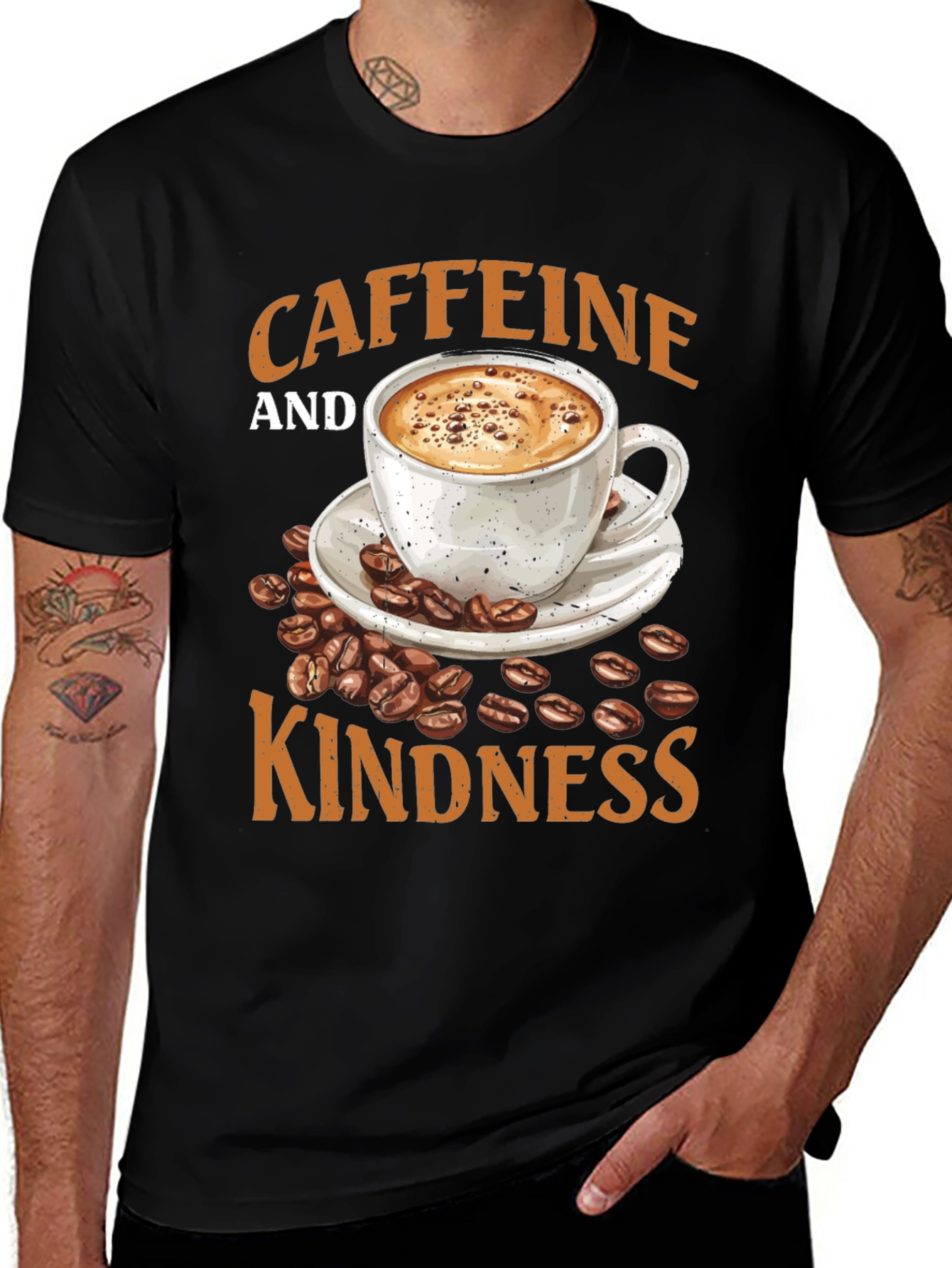 Caffeine and Kindness Graphic T-Shirt