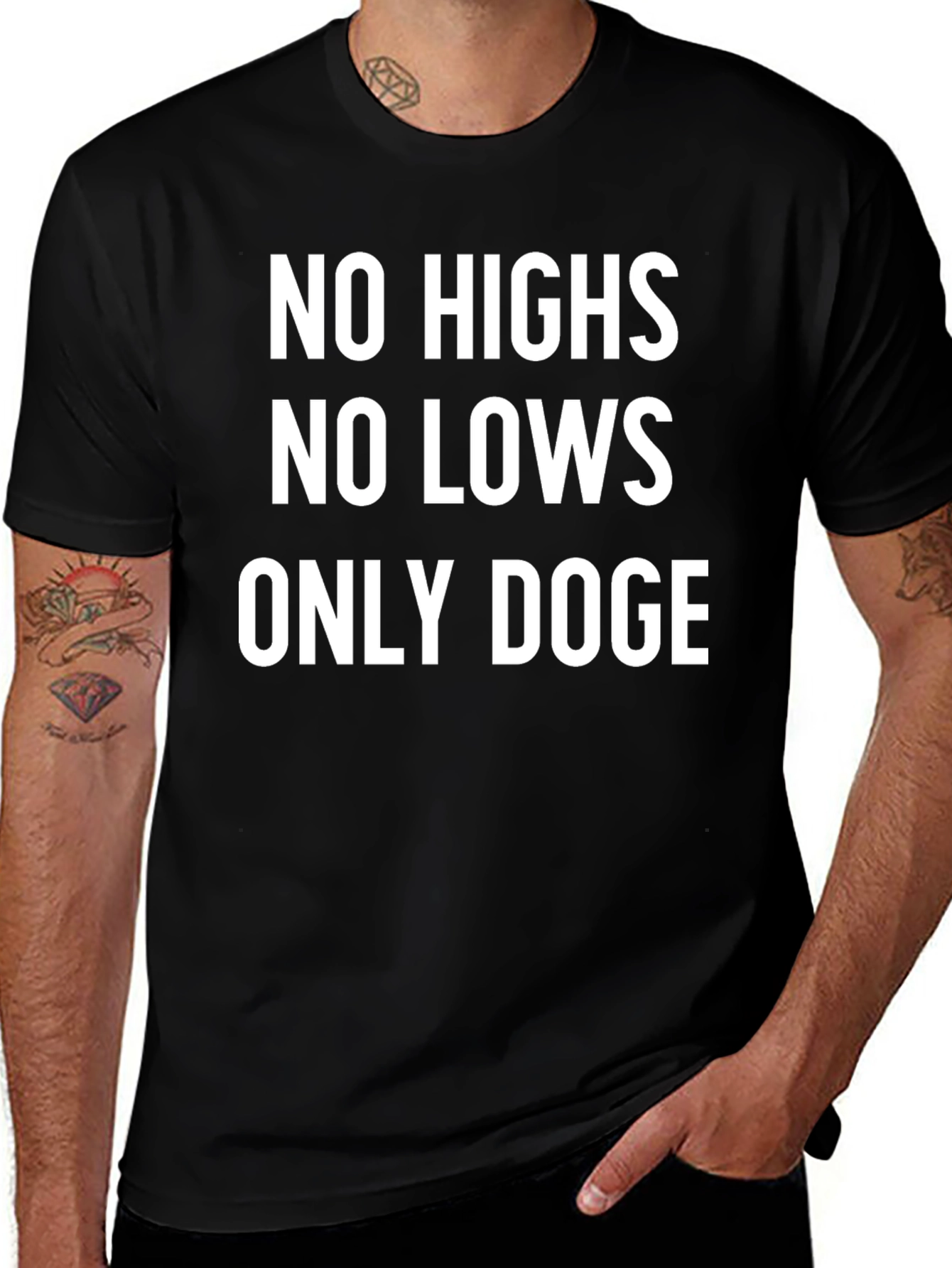 No Highs No Lows Only Doge Black T-Shirt