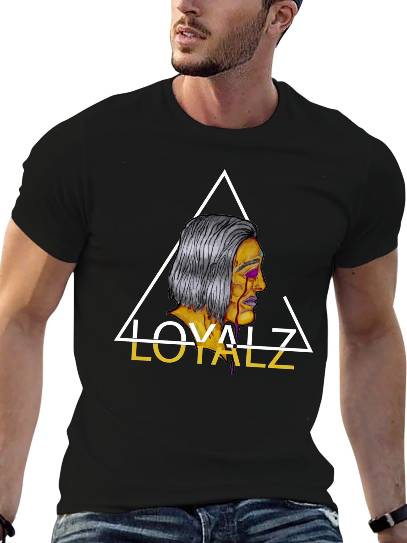 Loyalz Graphic Tee - Mens Black Cotton T-Shirt