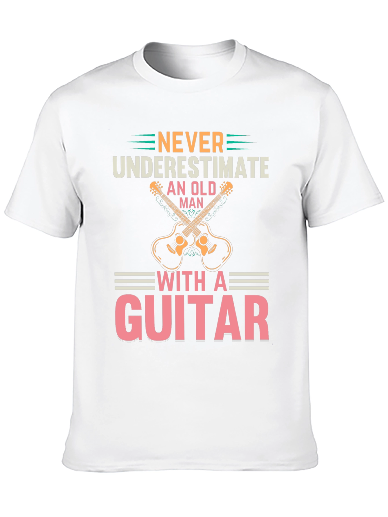 Never Underestimate Old Man with a Guitar Tee