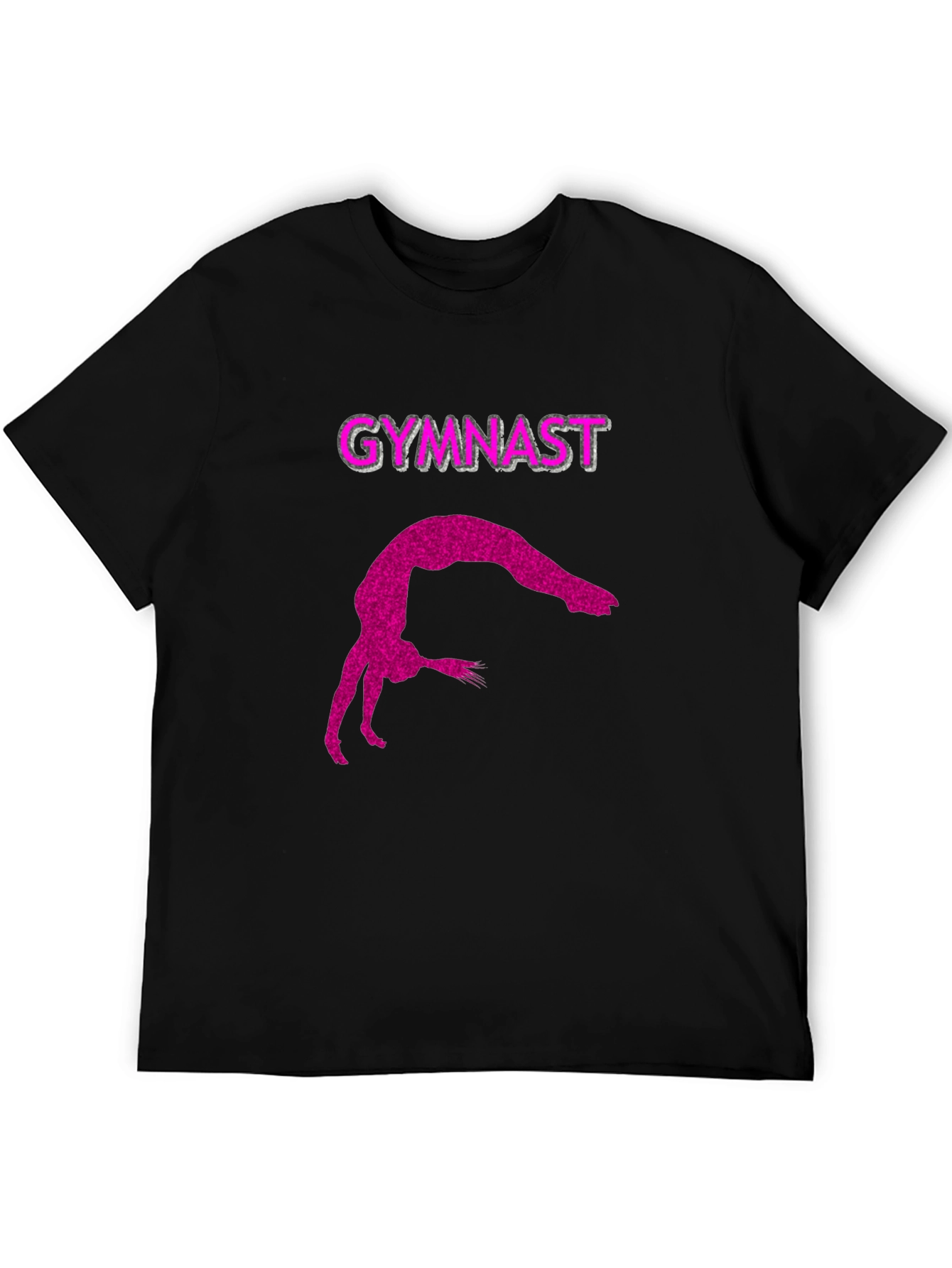 Gymnast Silhouette Tee - Black Cotton Blend