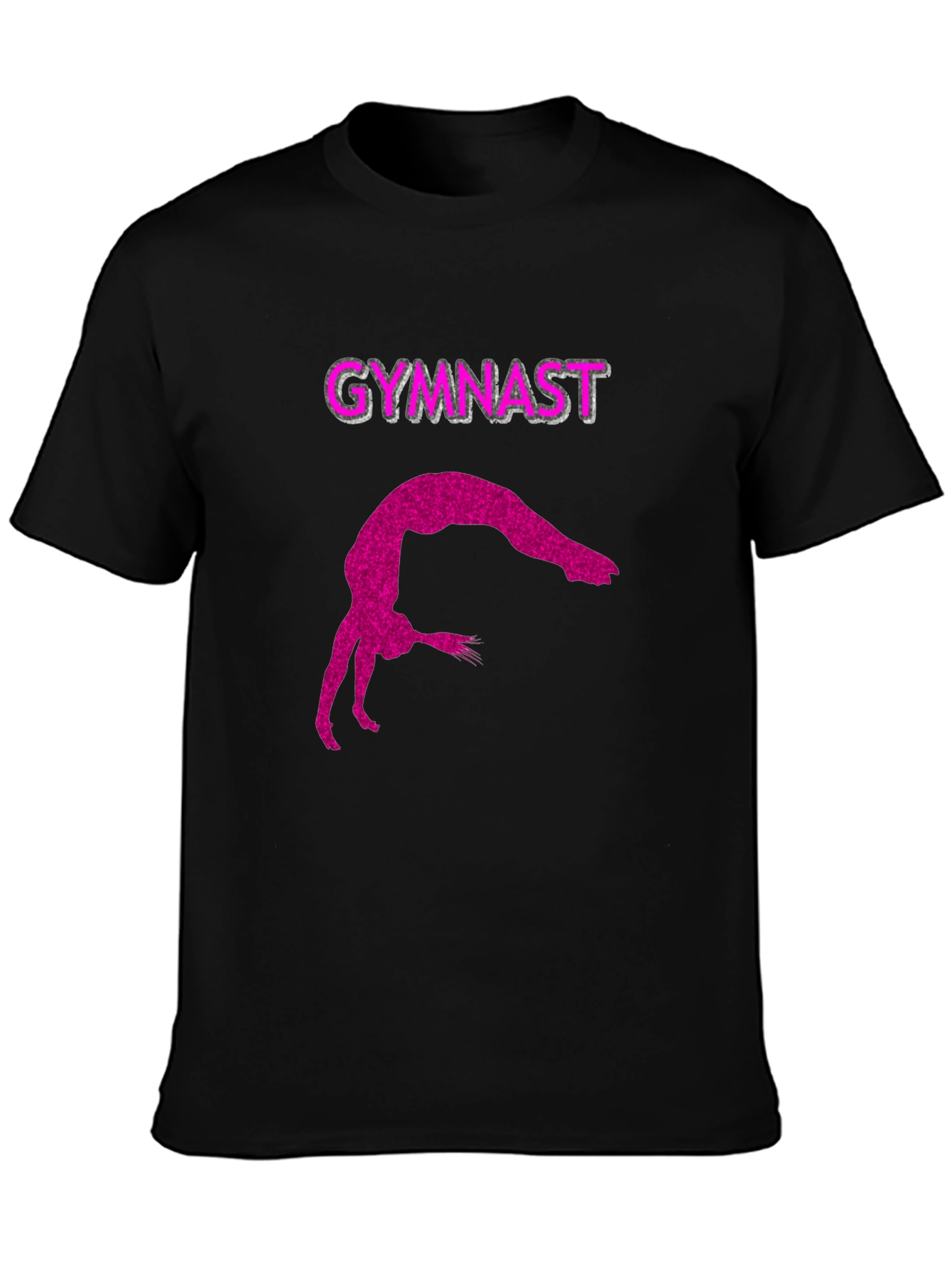 Gymnast Silhouette Tee - Black Cotton Blend