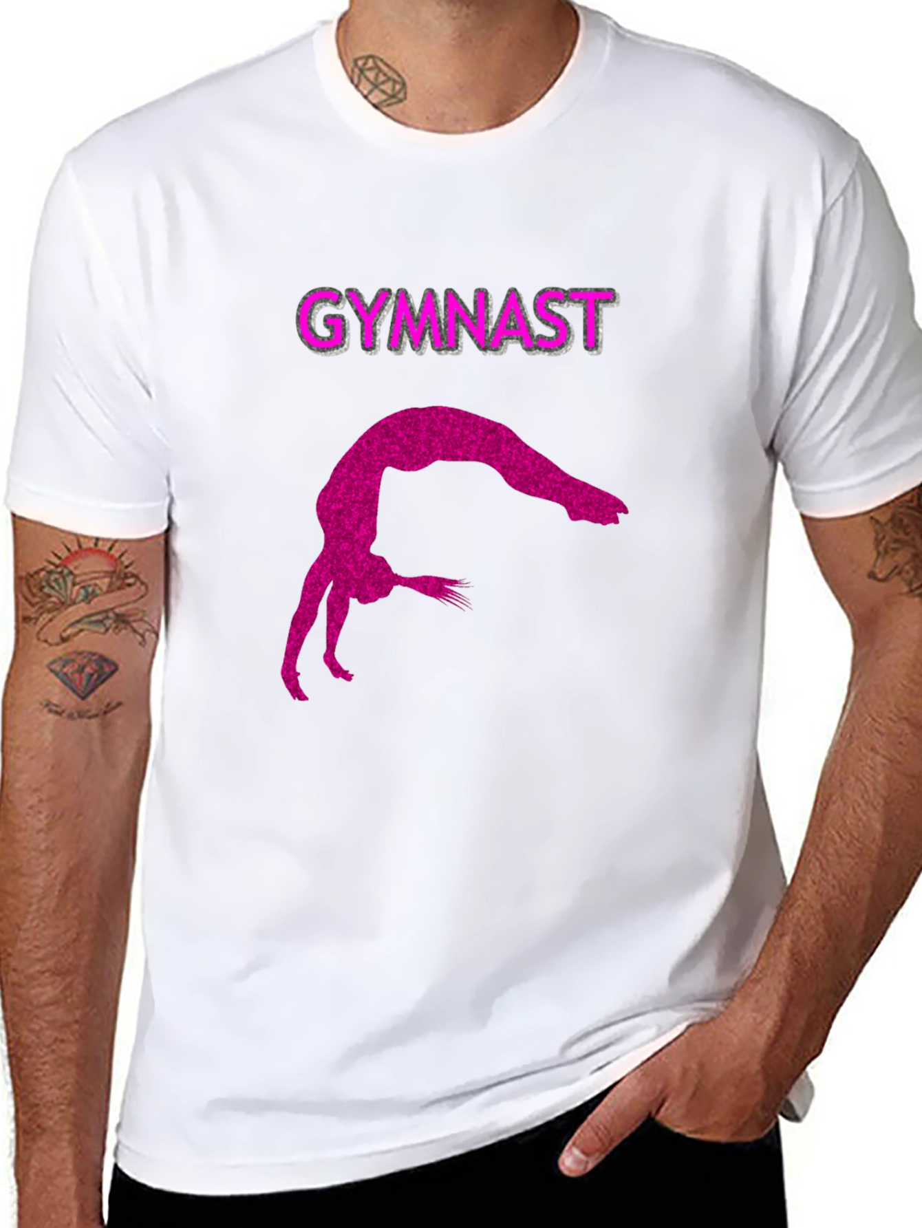 Gymnast Silhouette Tee - Black Cotton Blend