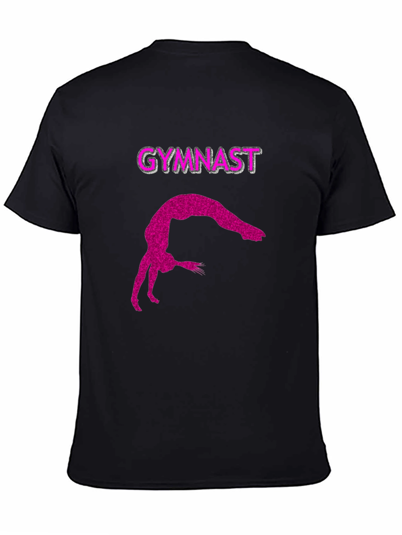 Gymnast Silhouette Tee - Black Cotton Blend