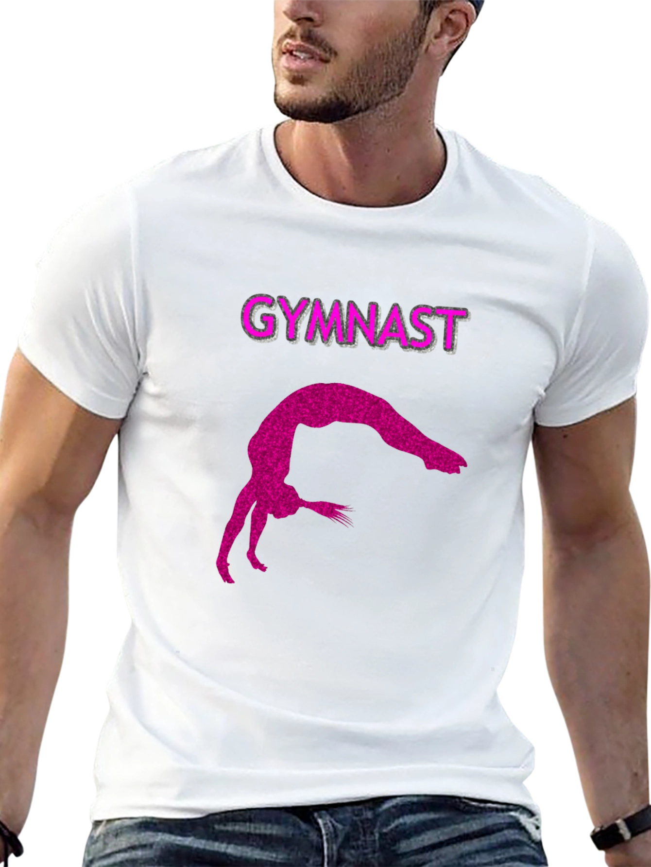 Gymnast Silhouette Tee - Black Cotton Blend