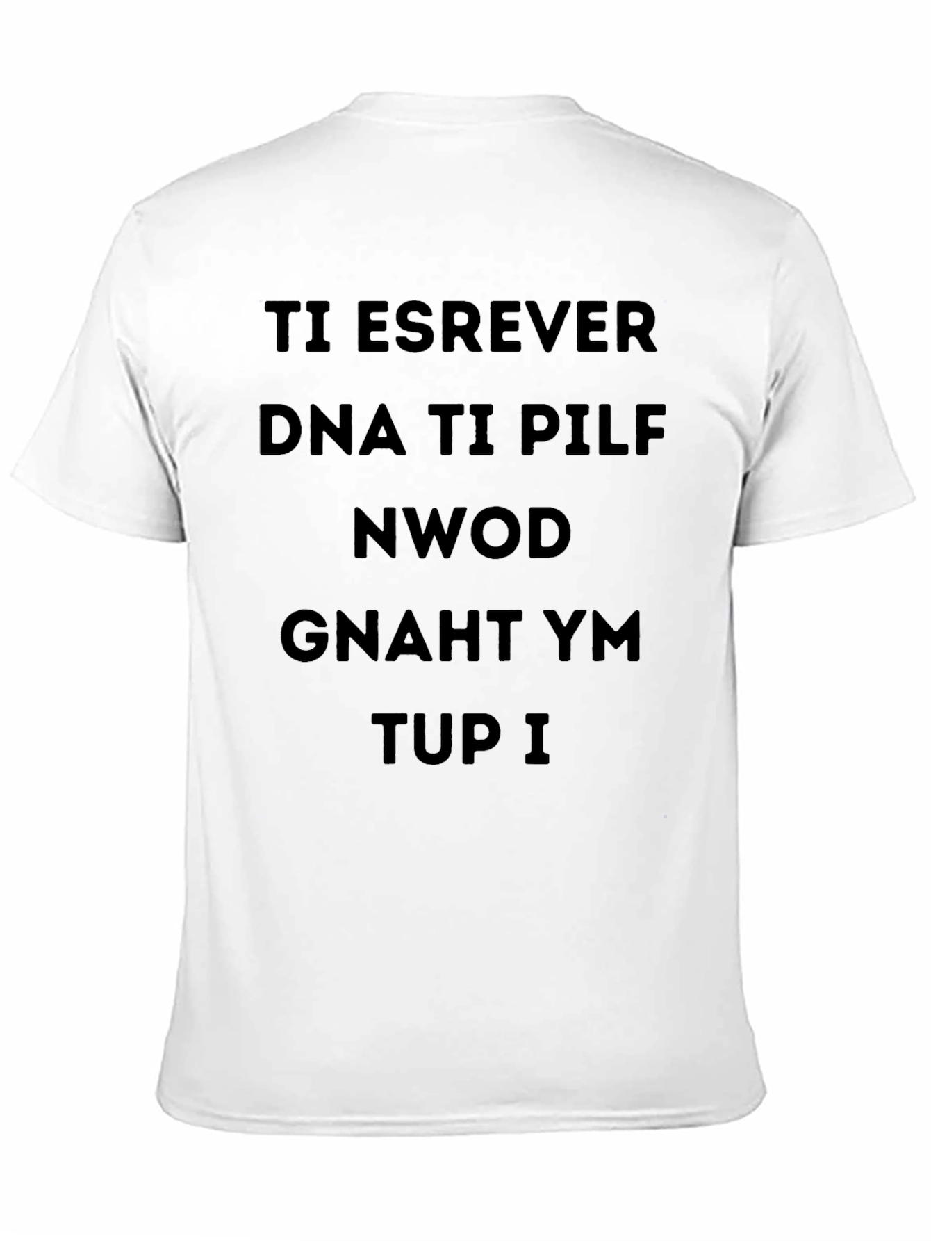 Reversed Text Black T-Shirt