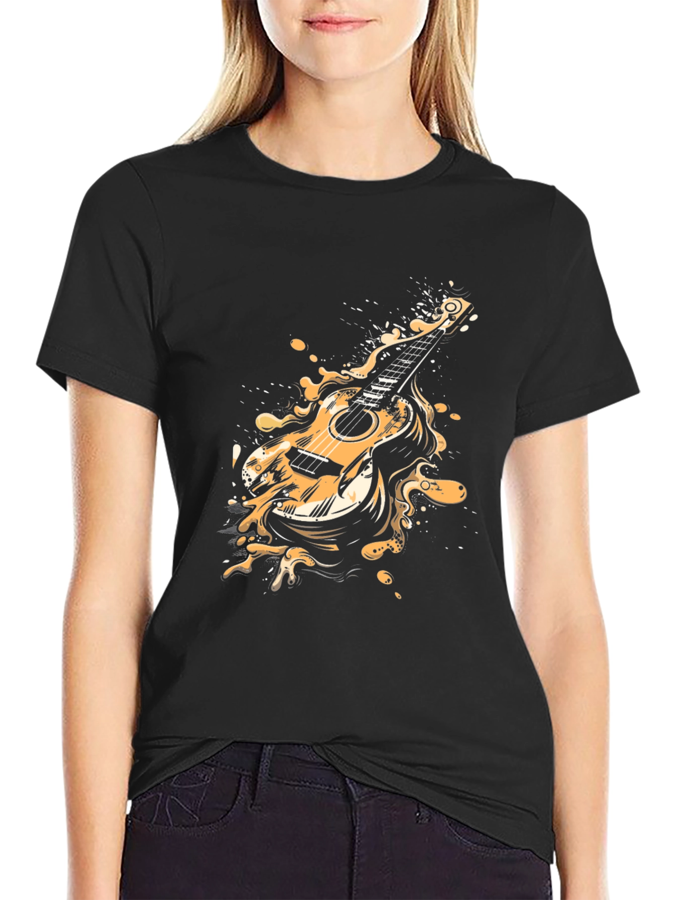 Guitar Splash Graphic Tee - Cool Musician T-Shirt