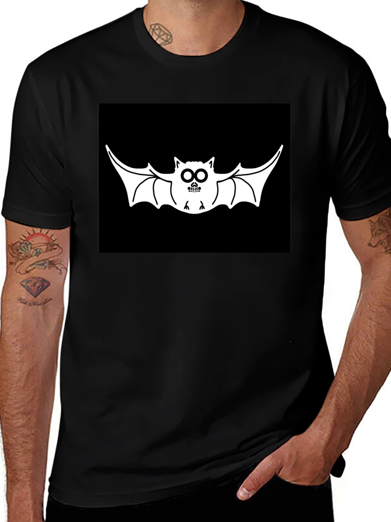 Bat Graphic Tee - Unique Design