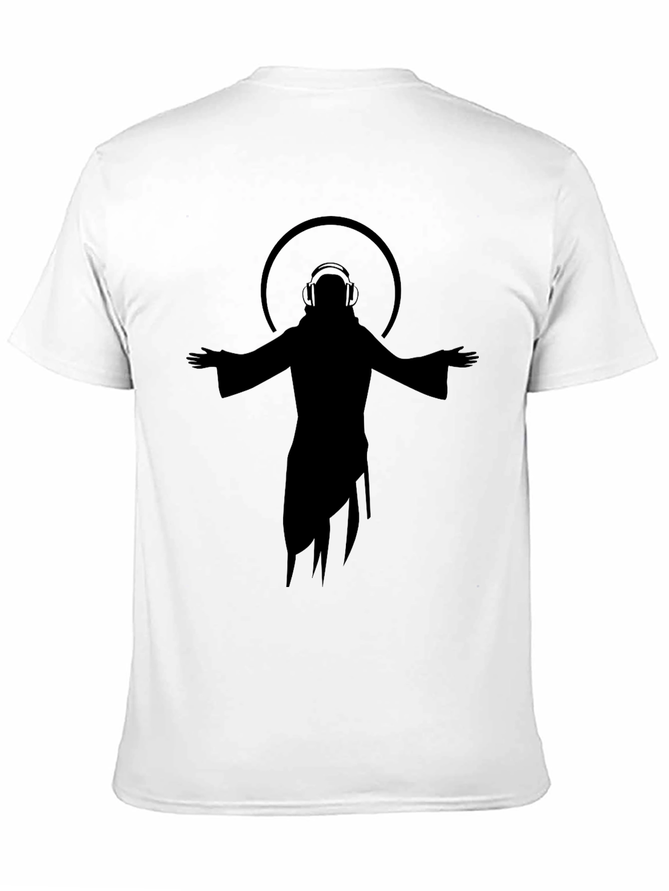 DJ Jesus Graphic T-Shirt - Black Cotton Blend
