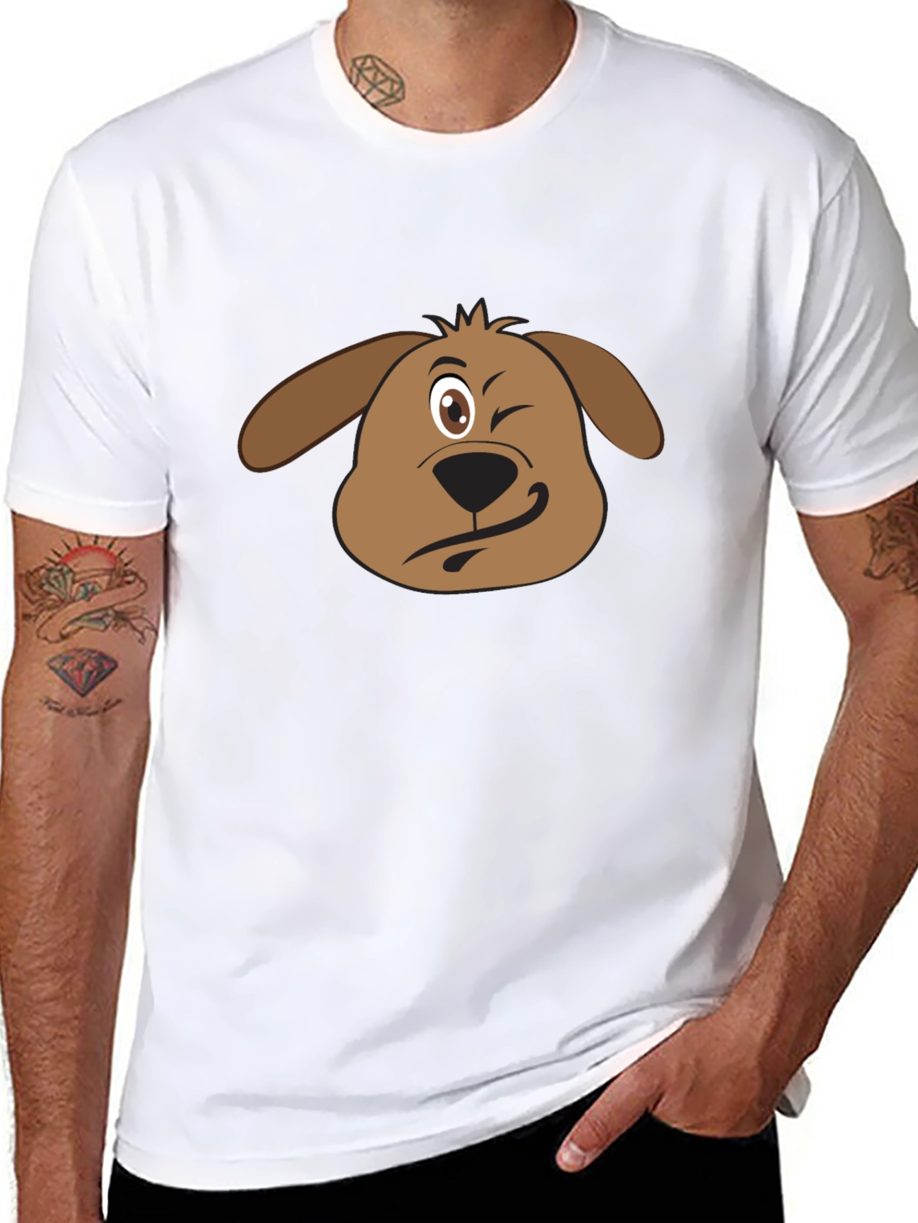 Funny Dog Winking T-Shirt - Cute Graphic Tee