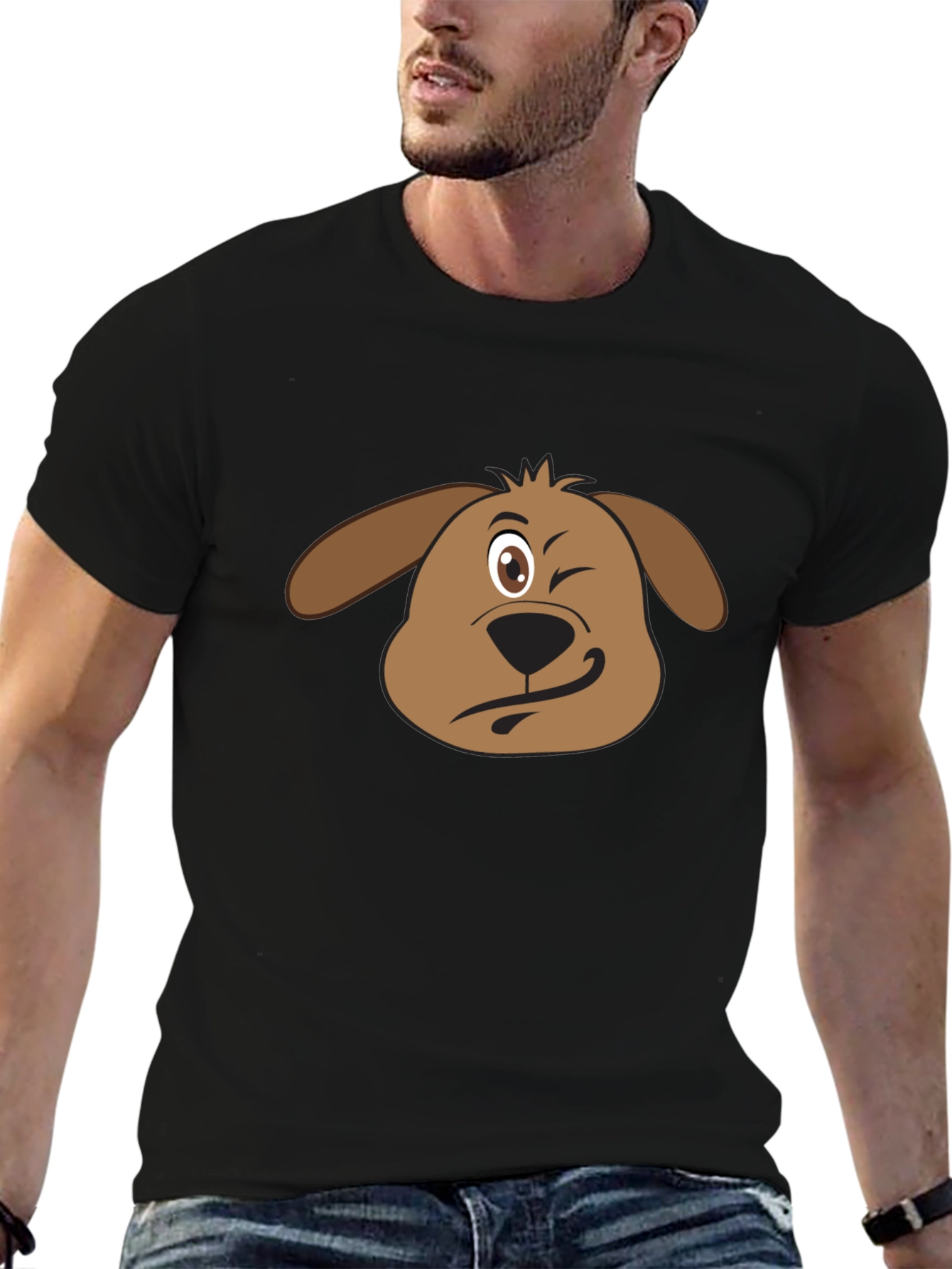 Funny Dog Winking T-Shirt - Cute Graphic Tee